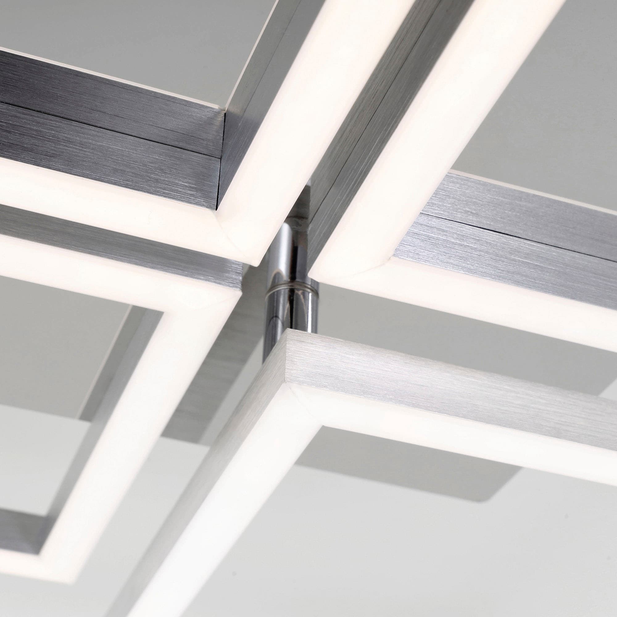 Briloner Leuchten LED Deckenleuchte »3128018 FRAME«, Leuchtmittel LED-Board | LED fest integriert, Deckenlampe, 75x47x7,3cm, Chrom-Alu, 44W, Wohnzimmer, Schlafzimmer
