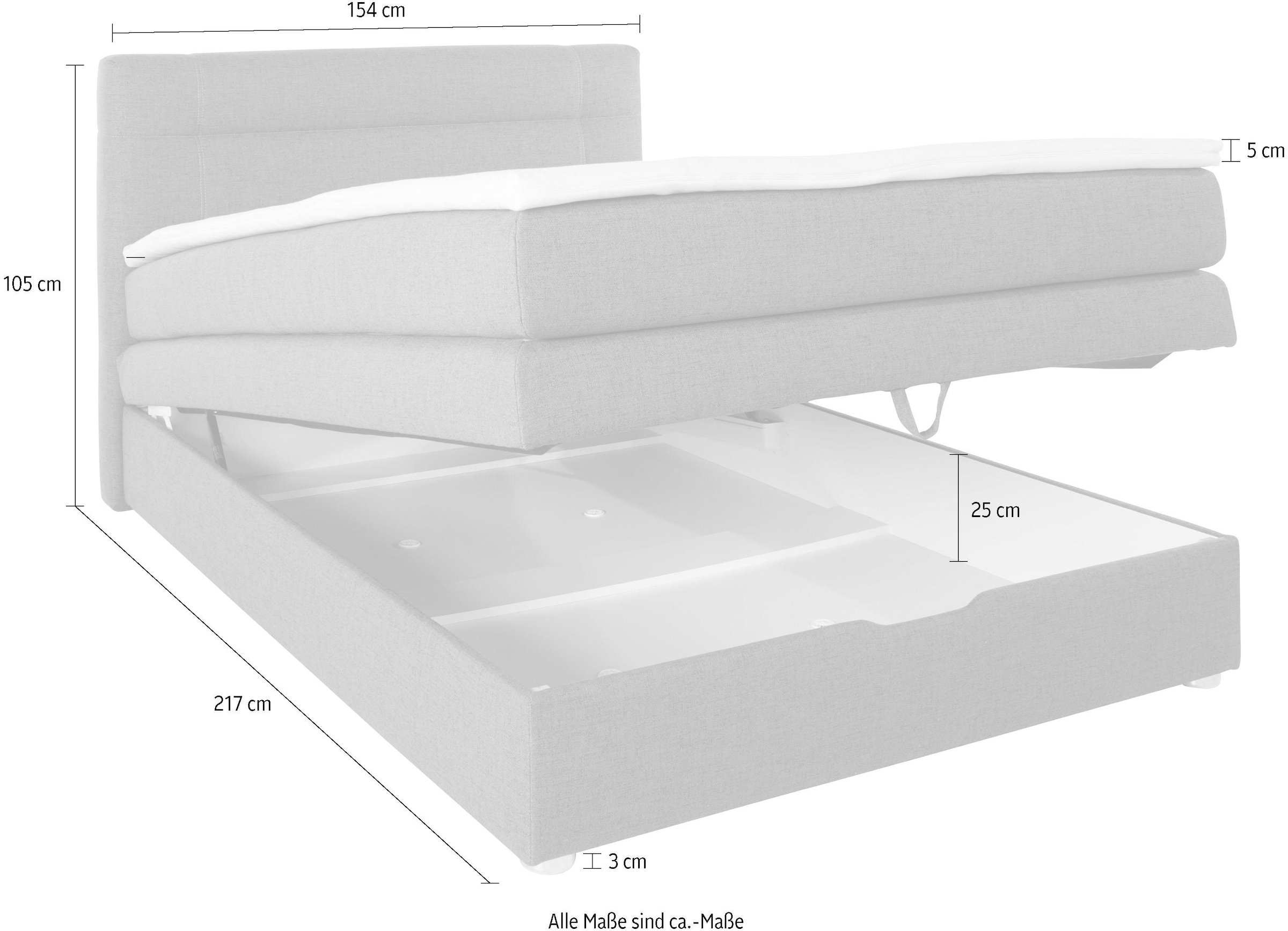 Jockenhöfer Gruppe Boxspringbett »Carmen«, mit Bettkasten und Topper, erhältlich in 120 & 140cm Breite