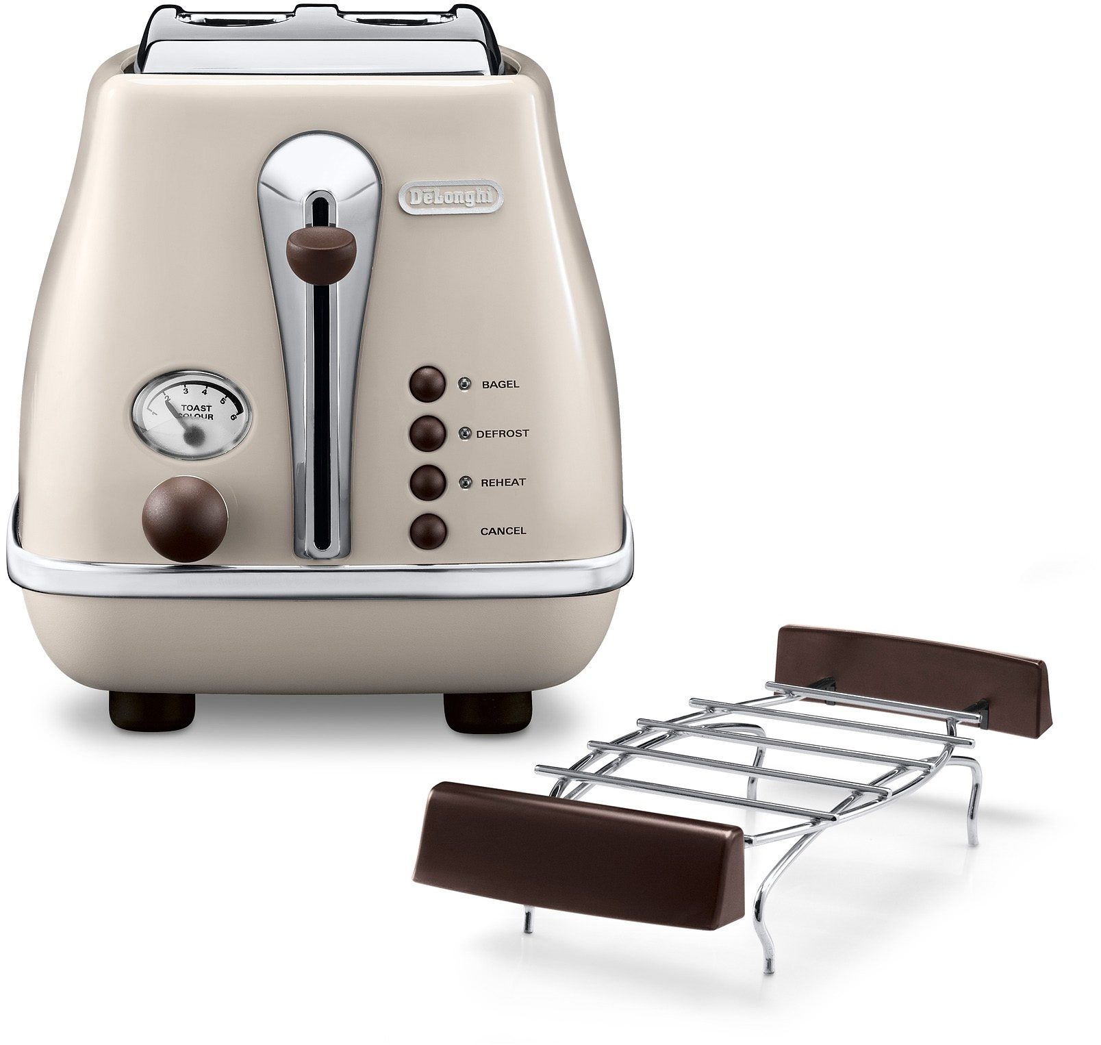 De'Longhi Toaster »Incona Vintage »CTOV 2103.BG««, 2 kurze Schlitze, 900 W, im Retro Look,...