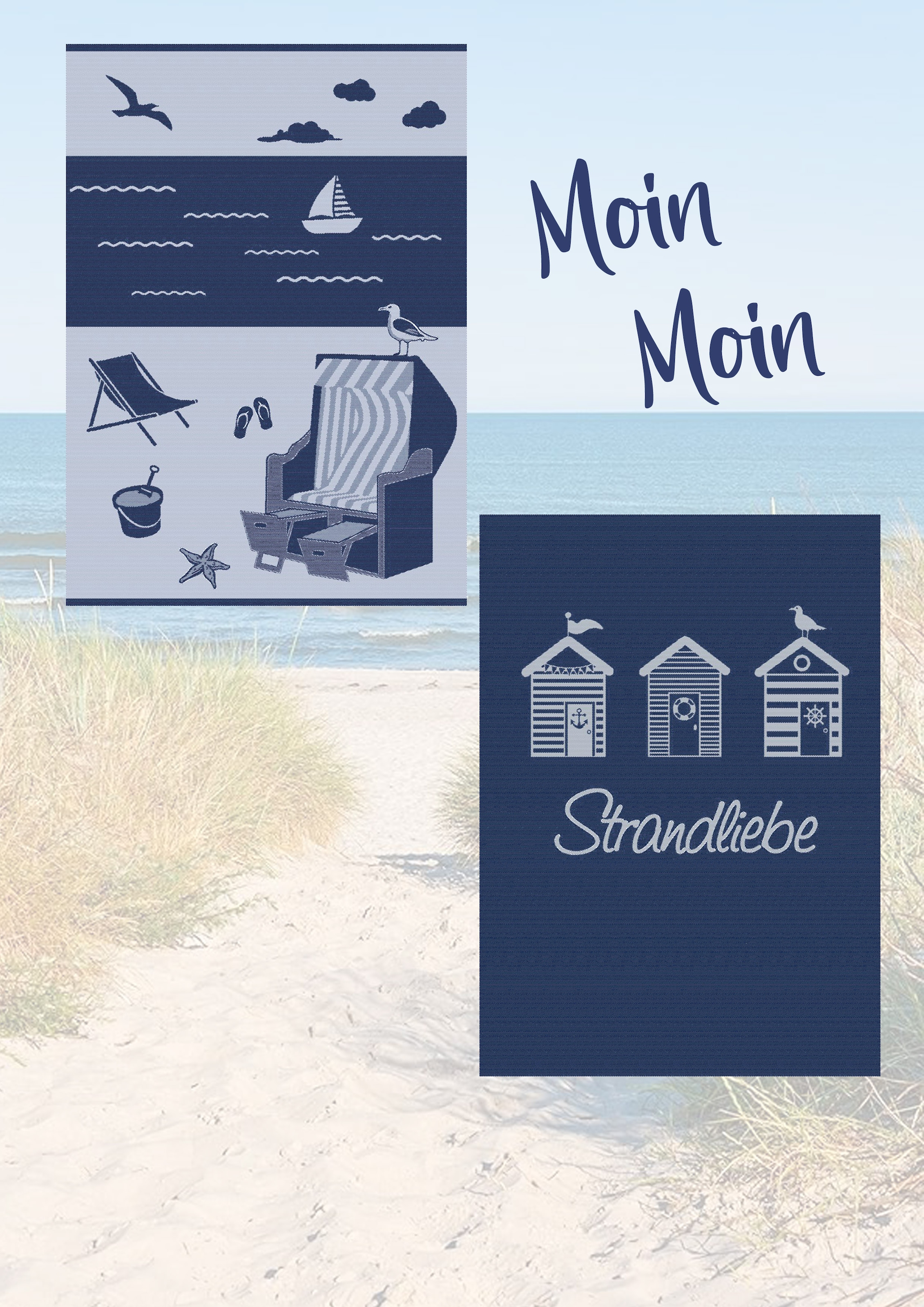 ROSS Geschirrtuch »Strandidylle« aus feinster Baumwolle