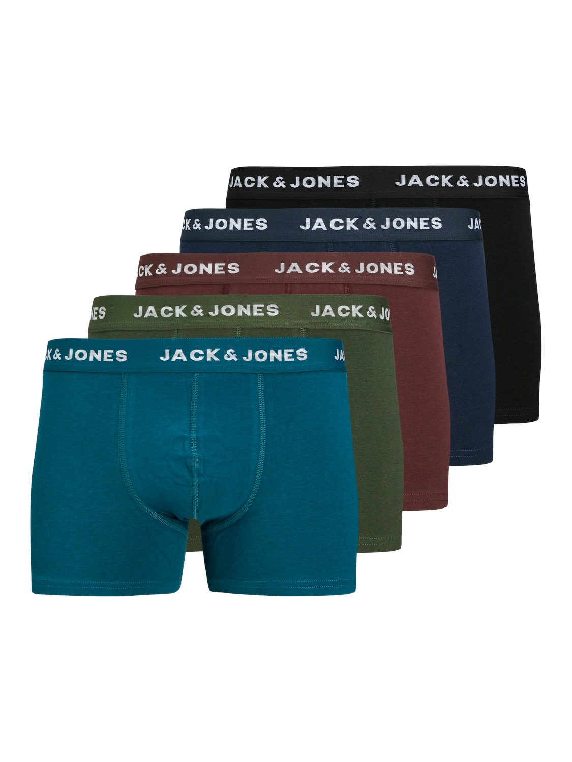 Jack & Jones Trunk »JACTEO – Elastische Boxershorts mit Stretch und Bund« Packung, 5 Stk. bedruckt, modisch, regular fit, Jersey