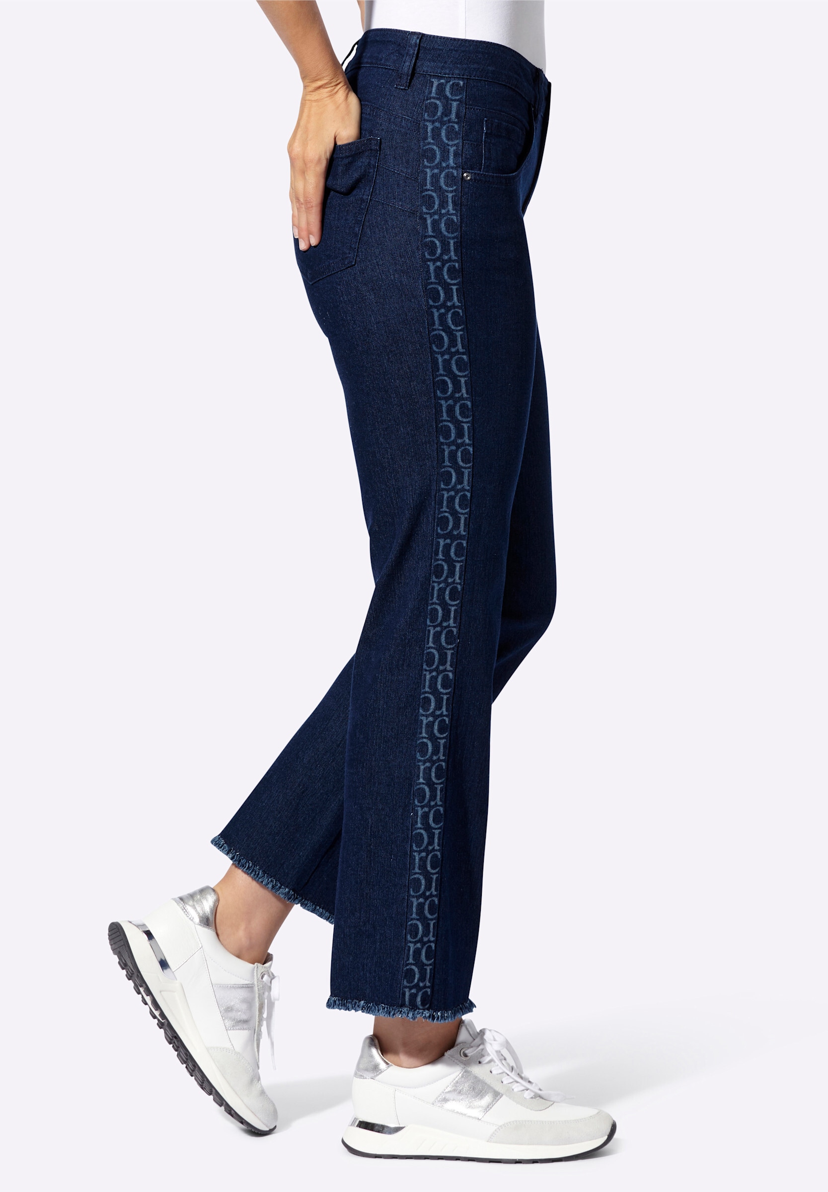 heine 5-Pocket-Jeans »Push-up-Jeans Push-up-Jeans mit Fransen am Saum«