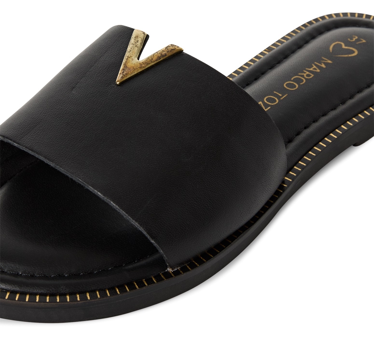 MARCO TOZZI Pantolette  , Flats, Sommerschuh mit edlem Schmuckelement