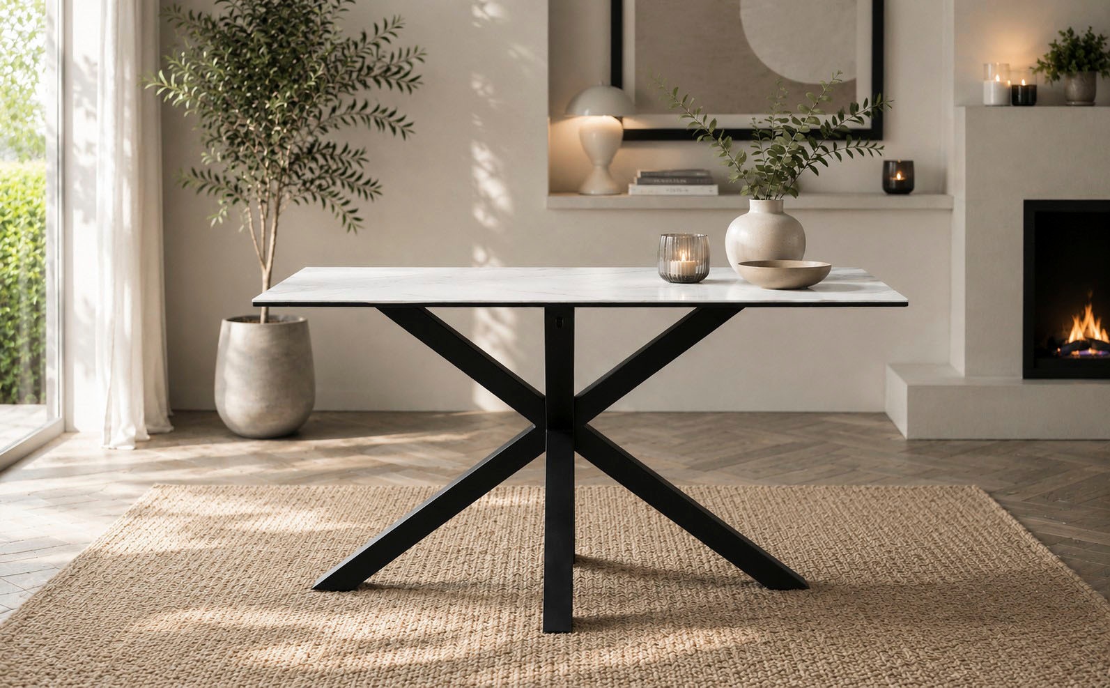 ACTONA GROUP Esstisch »Heaven mit Keramikplatte & stabilem Stahlgestell, mehrere Varianten« Breite: 135, 160 und 200 cm,  Pflegeleichter Design-Esstisch – robust, stilvoll & langlebig
