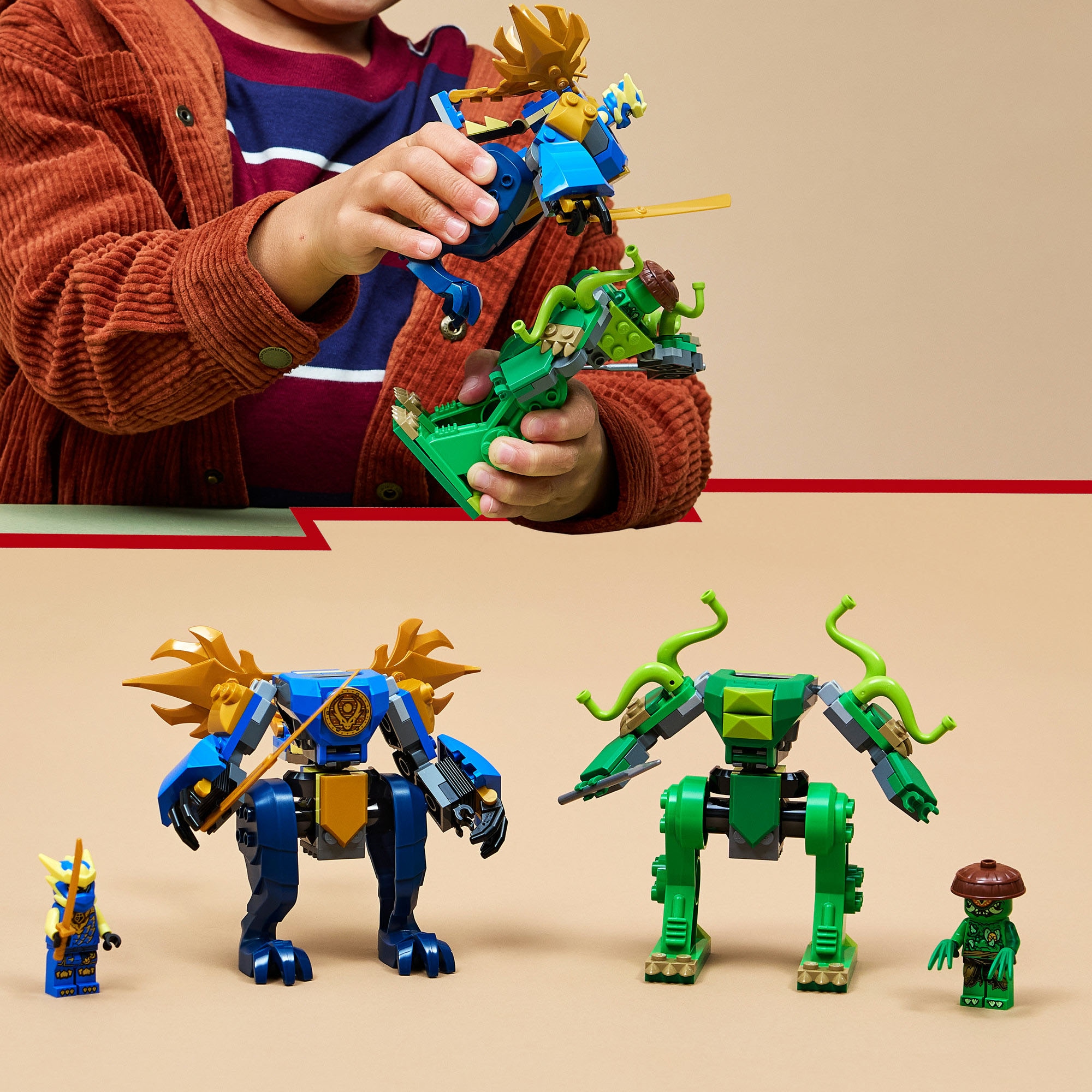 LEGO® Konstruktionsspielsteine »Duell mit Jays Drachen-Mech (71853), LEGO Ninjago«