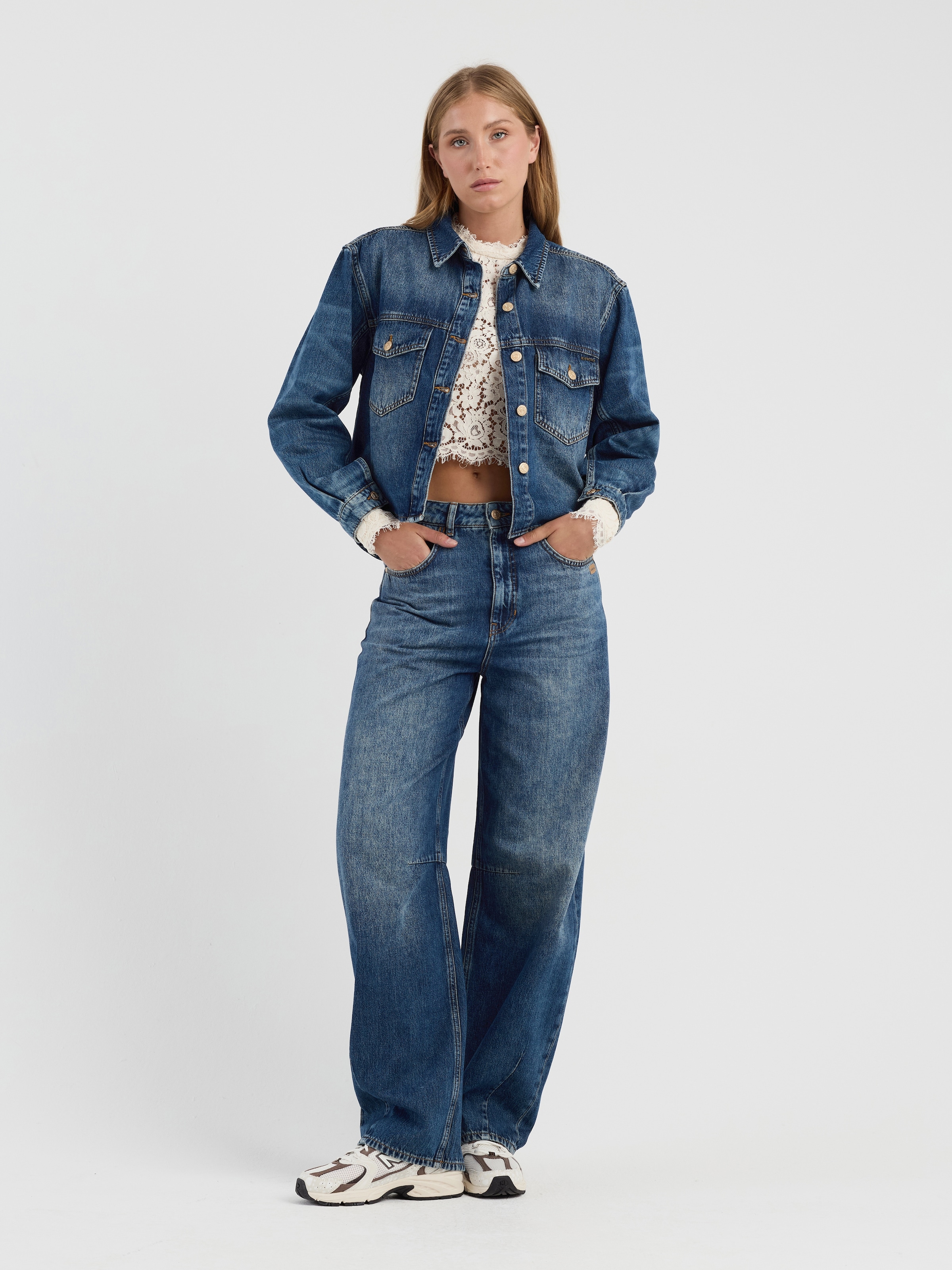 GANG Jeansjacke »94ZOE JACKET« als Set zur Sarina Long
