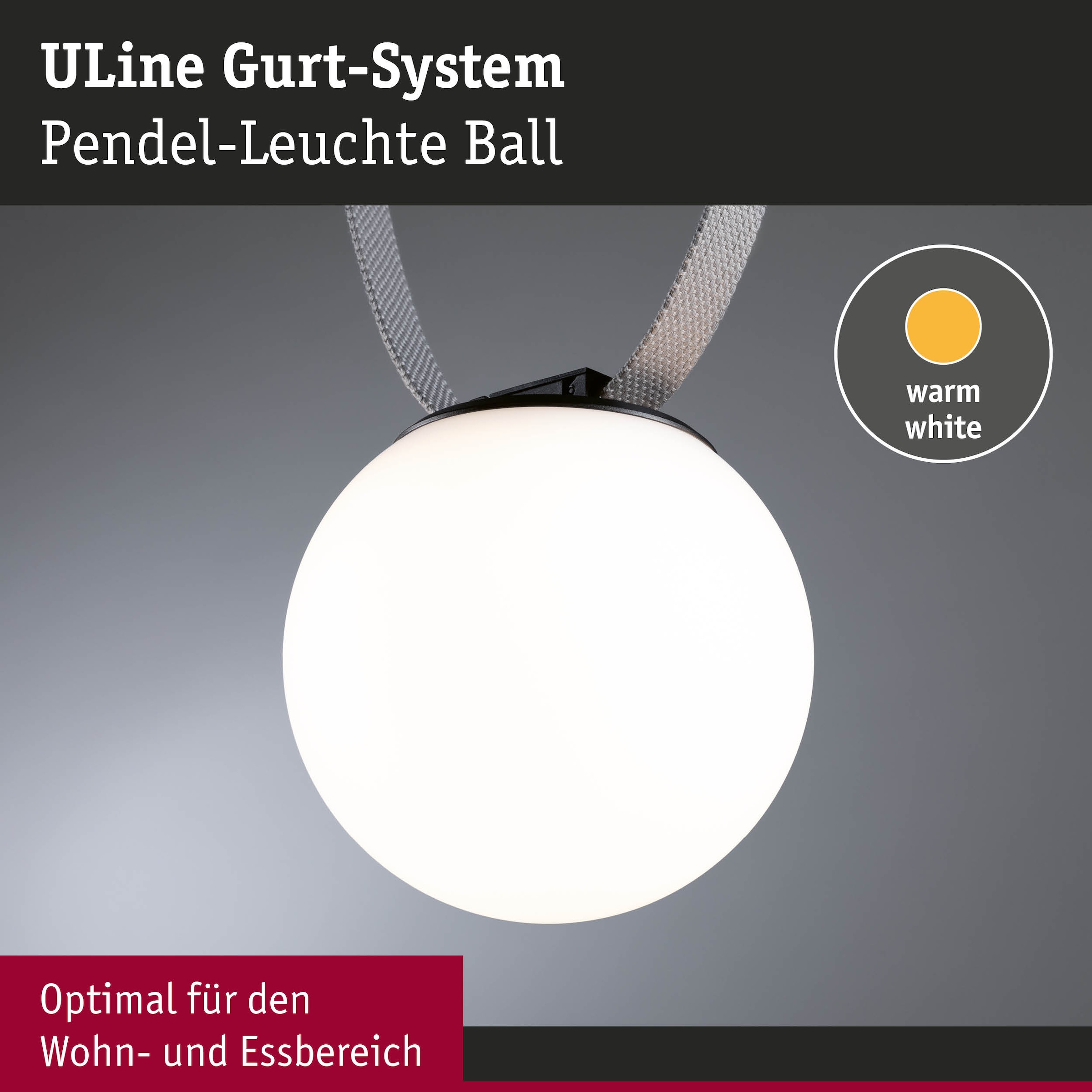 Paulmann Hängeleuchte »ULine Spot Ball  150mm 8W Schwarz« 1 Stk. Warmweiß