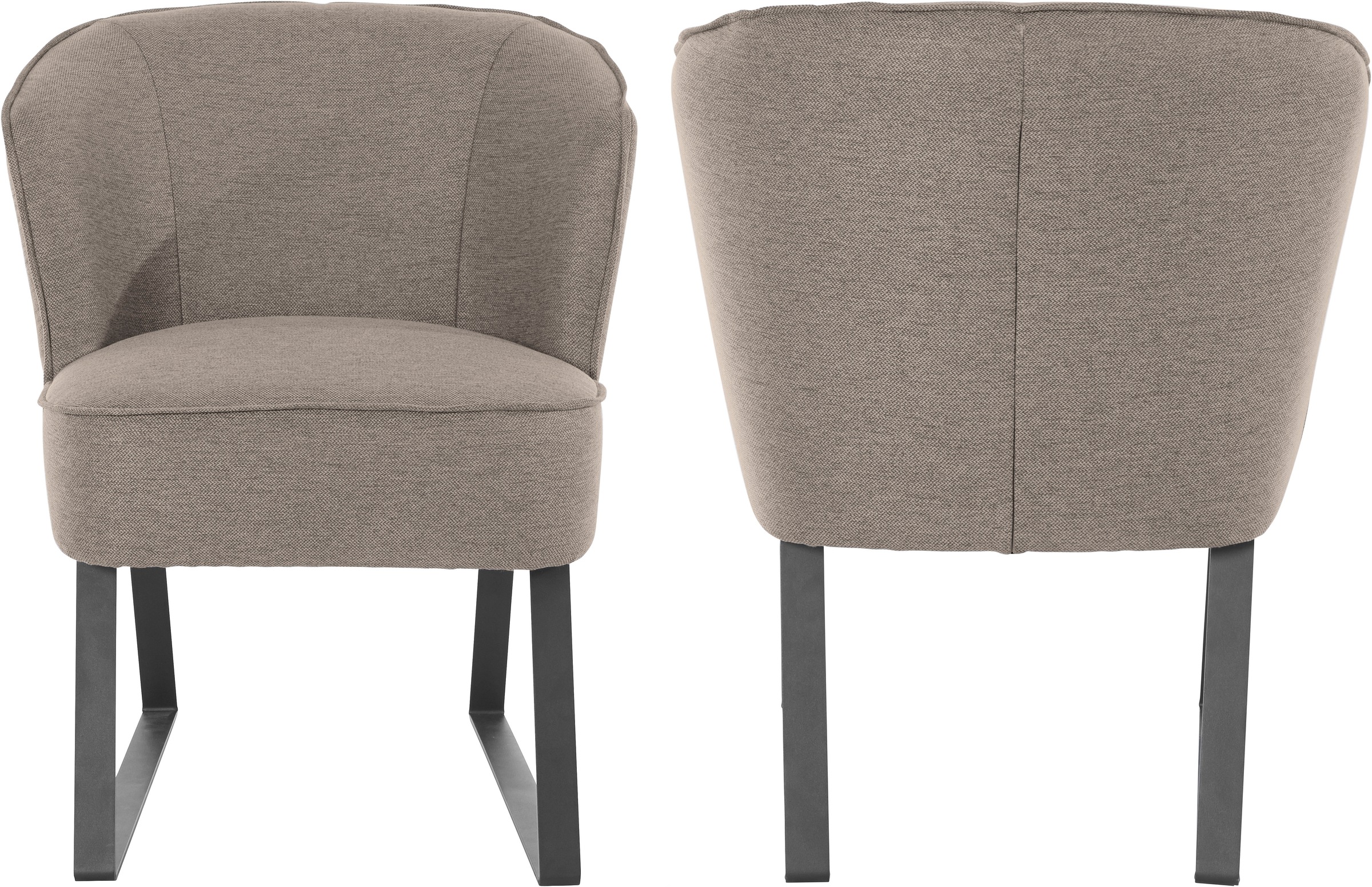 exxpo - sofa fashion Sessel »Americano, Loungesessel«, mit Keder und Metallfüßen, Bezug in verschiedenen Qualitäten, 1 Stck.