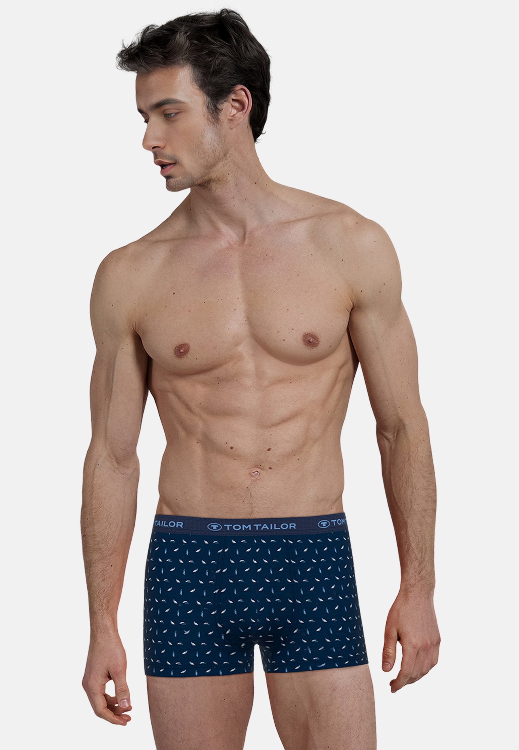 TOM TAILOR Boxershorts »Buffer«, (3er Pack), weich, bequem, eng, elastisch, Logobund, Baumwollmix