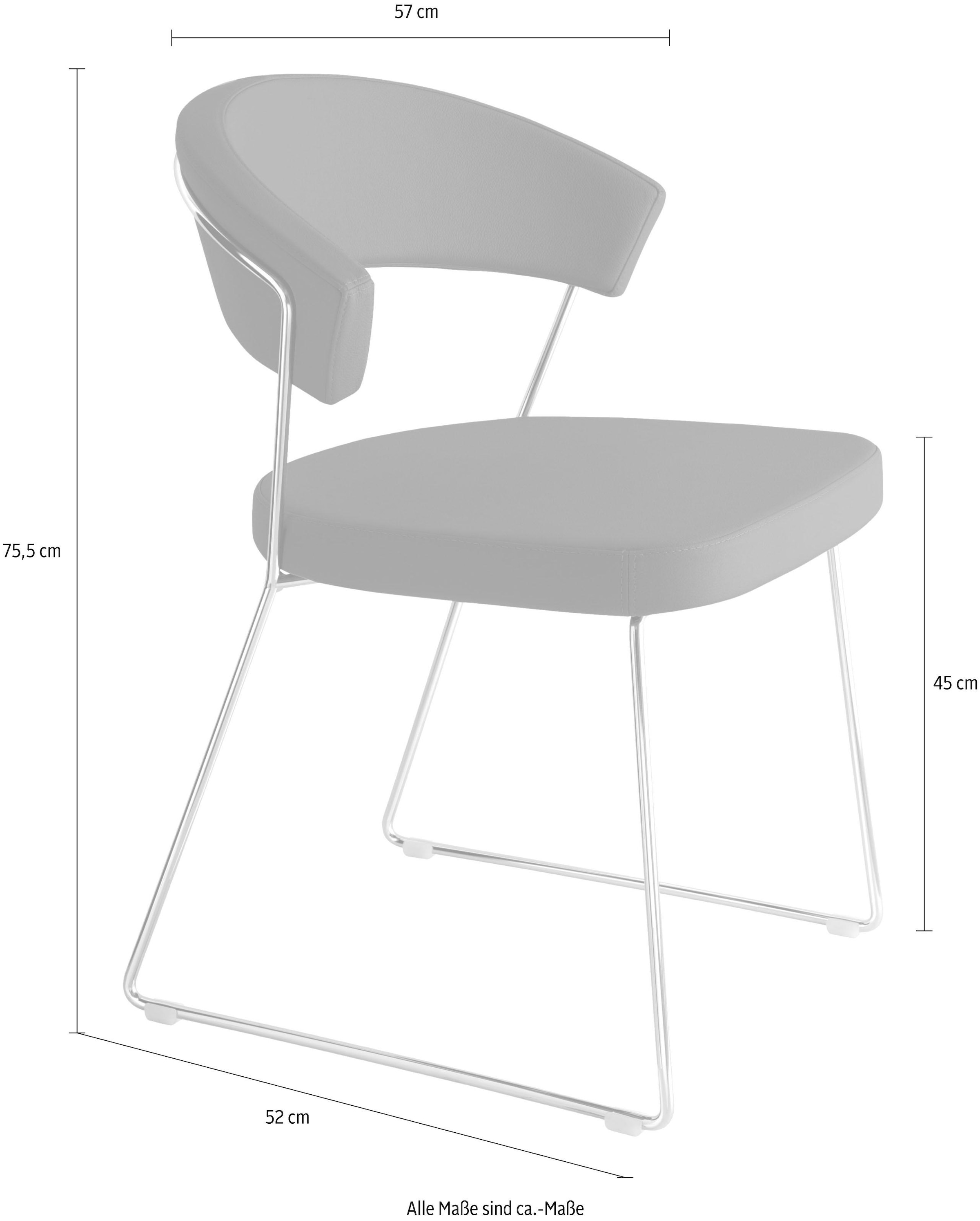 connubia 4-Fußstuhl »New York CB1022-LH«, (Set), 2 St., NaturLEDER®, mit ergonomischem gepolstertem Sitz
