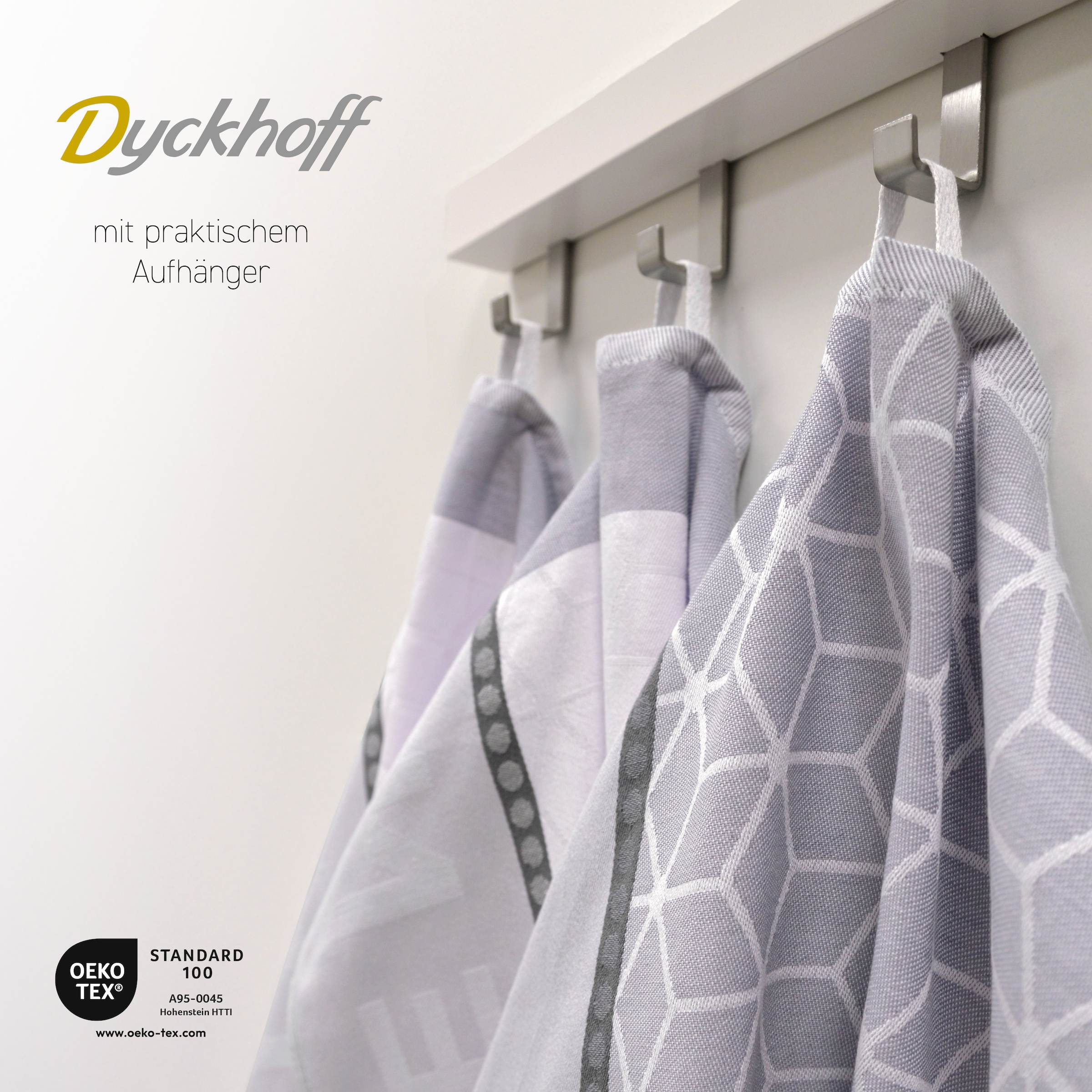 Dyckhoff Geschirrtuch »HOME / KITCHEN, Maße je Tuch ca. 50x70 cm«, (Set, 6 tlg.), mit zwei verschiedenen Motiven
