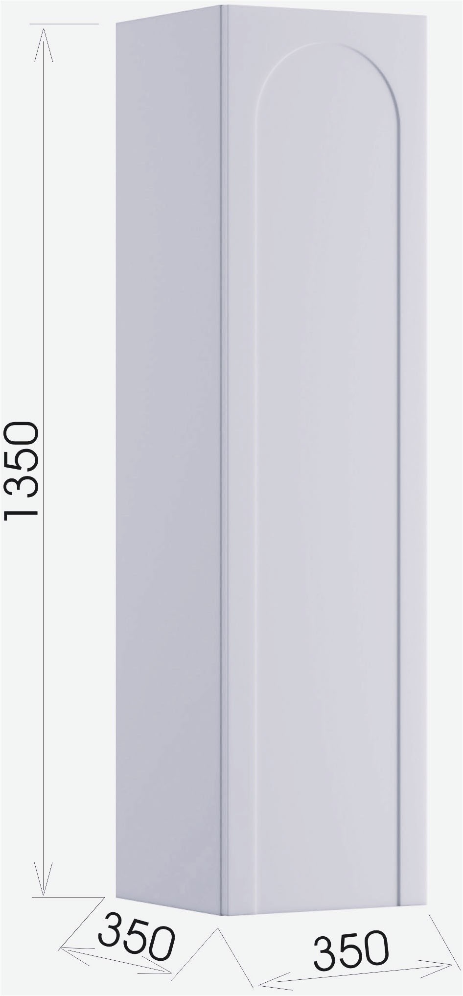 welltime Hängeschrank »FLOW CIRCLE rechts/links montierbar, Breite 35 cm, modernes Design« Schrank mit 3 Einlegeböden, Push-to-open-Function