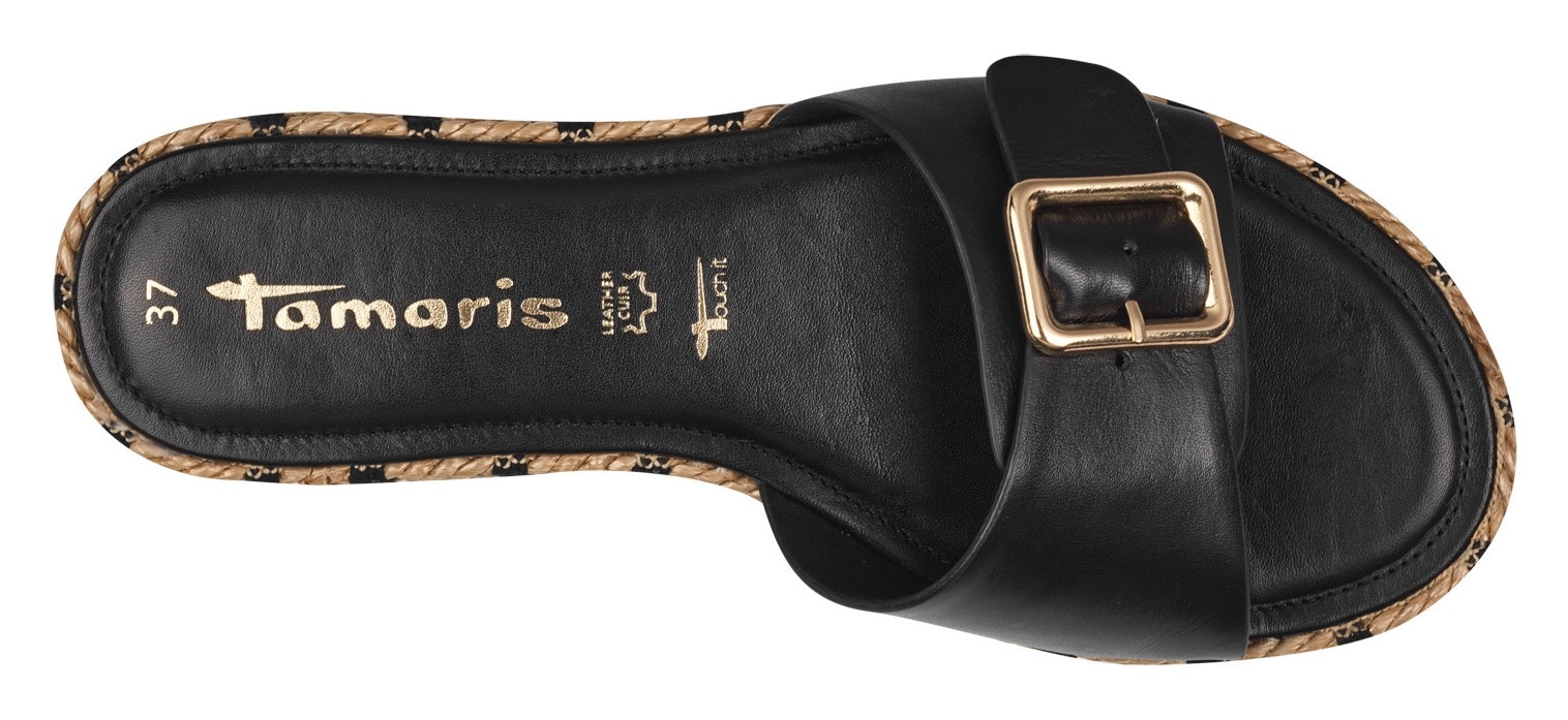 Tamaris Pantolette, Sommerschuh, Schlappen mit ANTIslide-Absatz