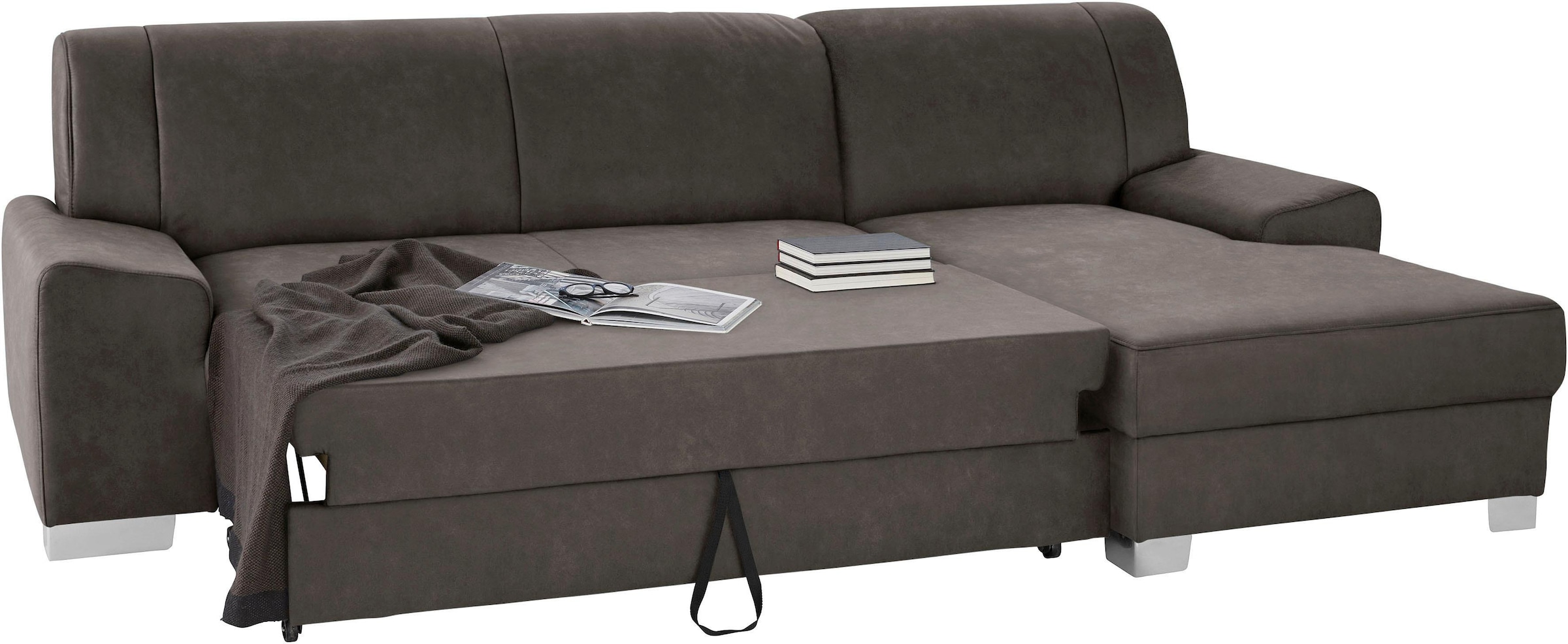 DOMO collection Ecksofa »Anzio L-Form«, wahlweise mit Bettfunktion und Federkern