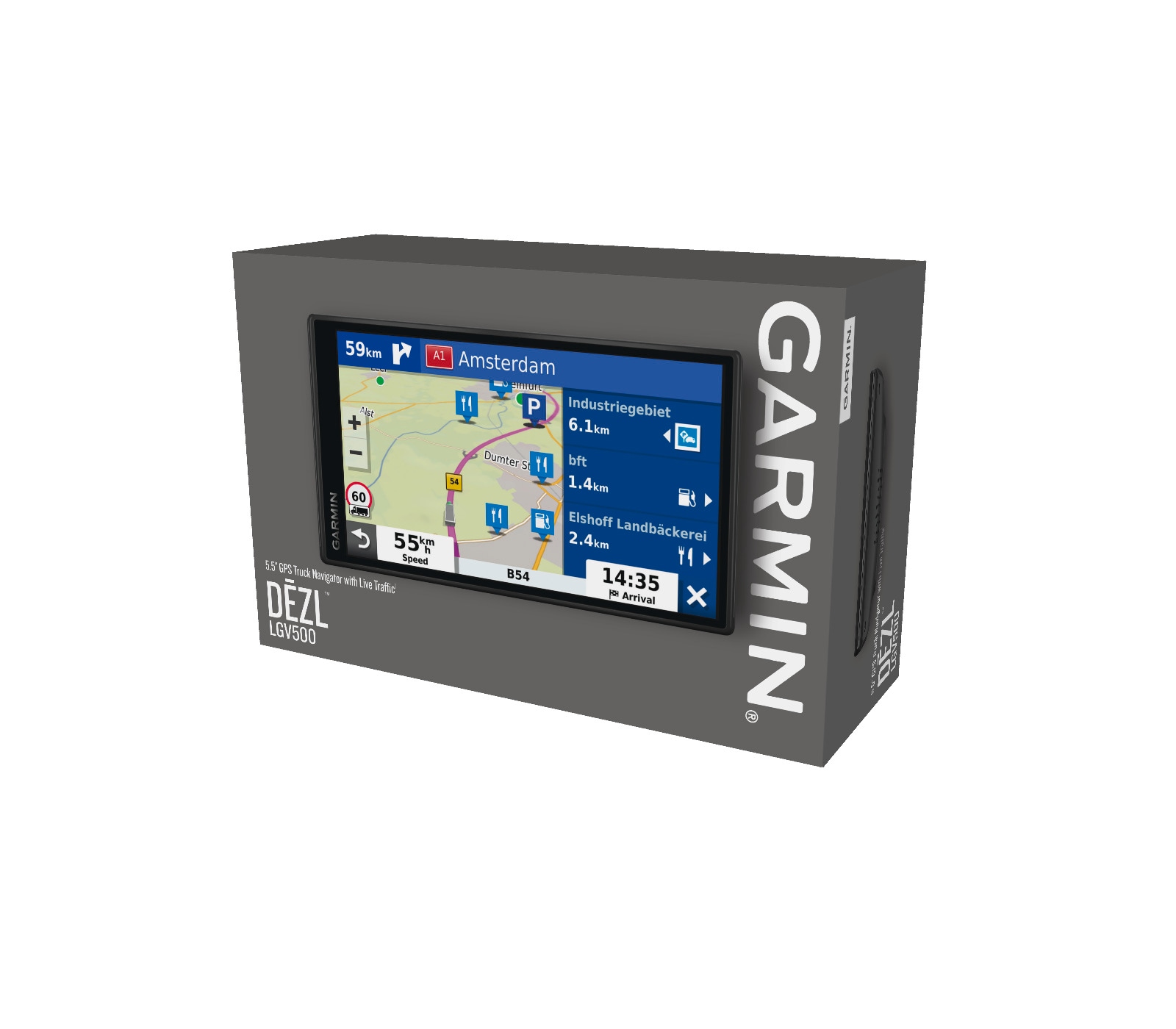 online Karten, Sprachsteuerung Bluetooth, Integriertes bestellen LKW-Navigationsgerät und (46 MT-D, 46 Länder) 3D LGV500 GPS«, EU, Karten-Updates), UNIVERSAL Länder »DEZL WLAN, Garmin (Europa |