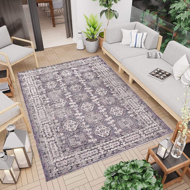 Carpet City Teppich »Outdoor 740«, rechteckig, In/- Outdoor geeignet, Ornamenten  Look, Wohnzimmer, Balkon, Terrasse