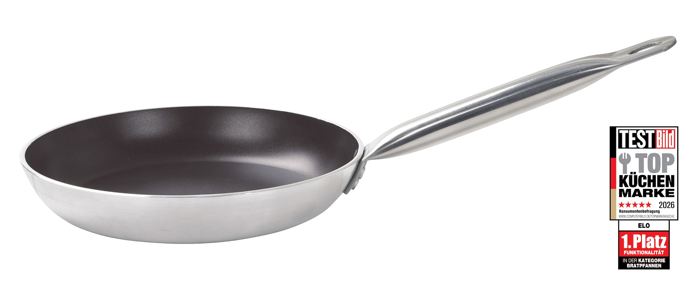 Elo Bratpfanne "Bistro Line" Aluminium 1 Stk. tlg. langer, handlicher Edelstahl Profi Griff, Induktion
