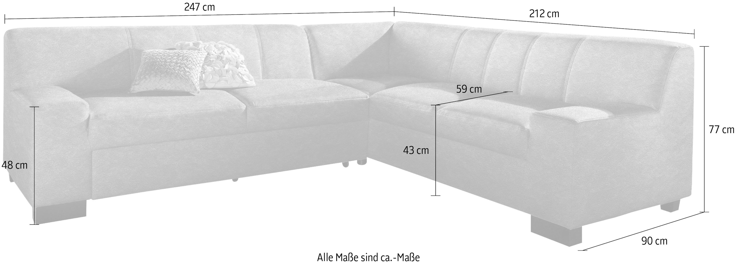 DOMO collection Ecksofa »Norma Top L-Form«, wahlweise mit Bettfunktion