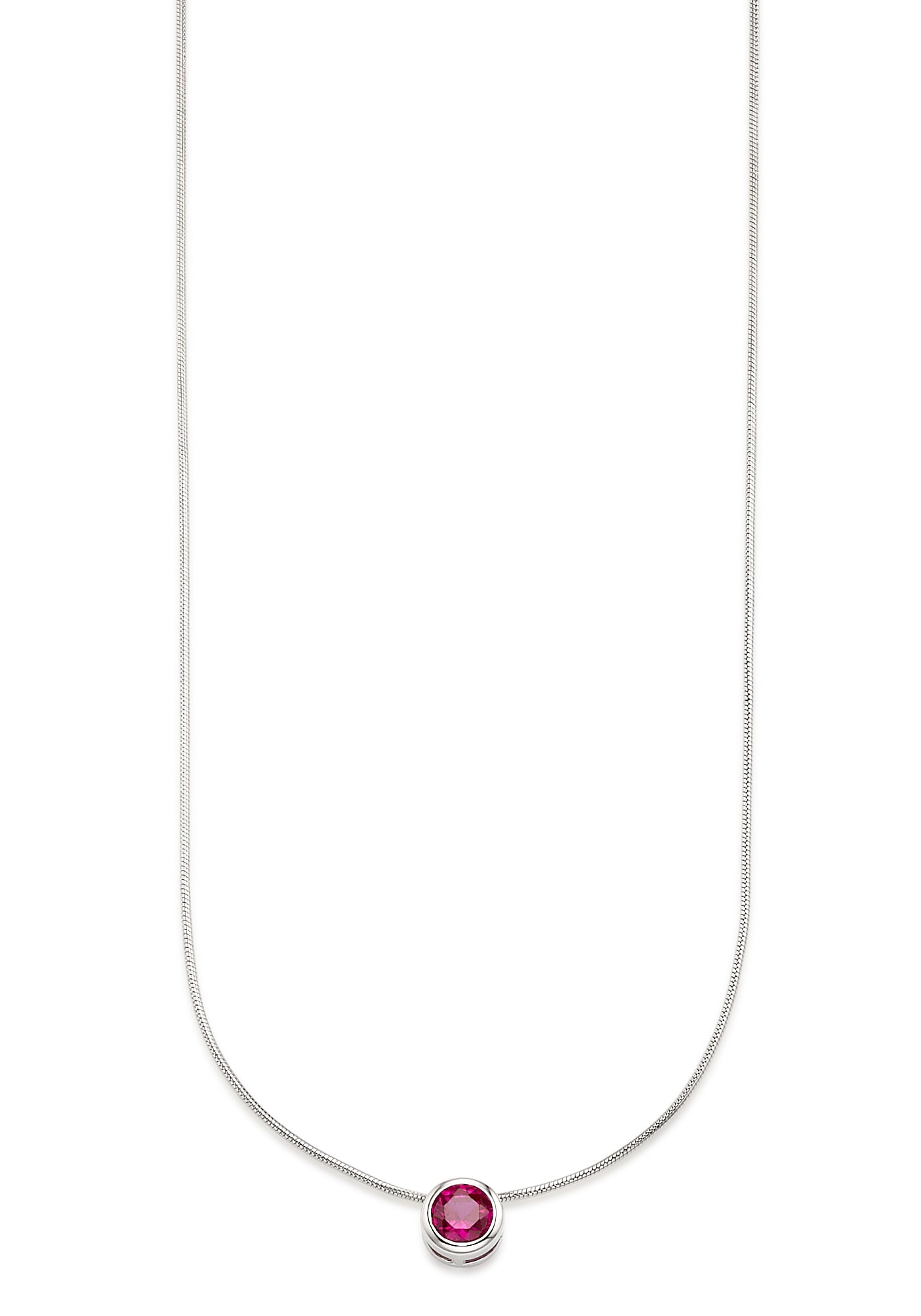 Bruno Banani Kette mit Anhänger »Schmuck Geschenk Silber 925 Halsschmuck Halskette Schlangenkette Stein« mit Zirkonia (synth.), Korund (synth.) oder Spinell (synth.)