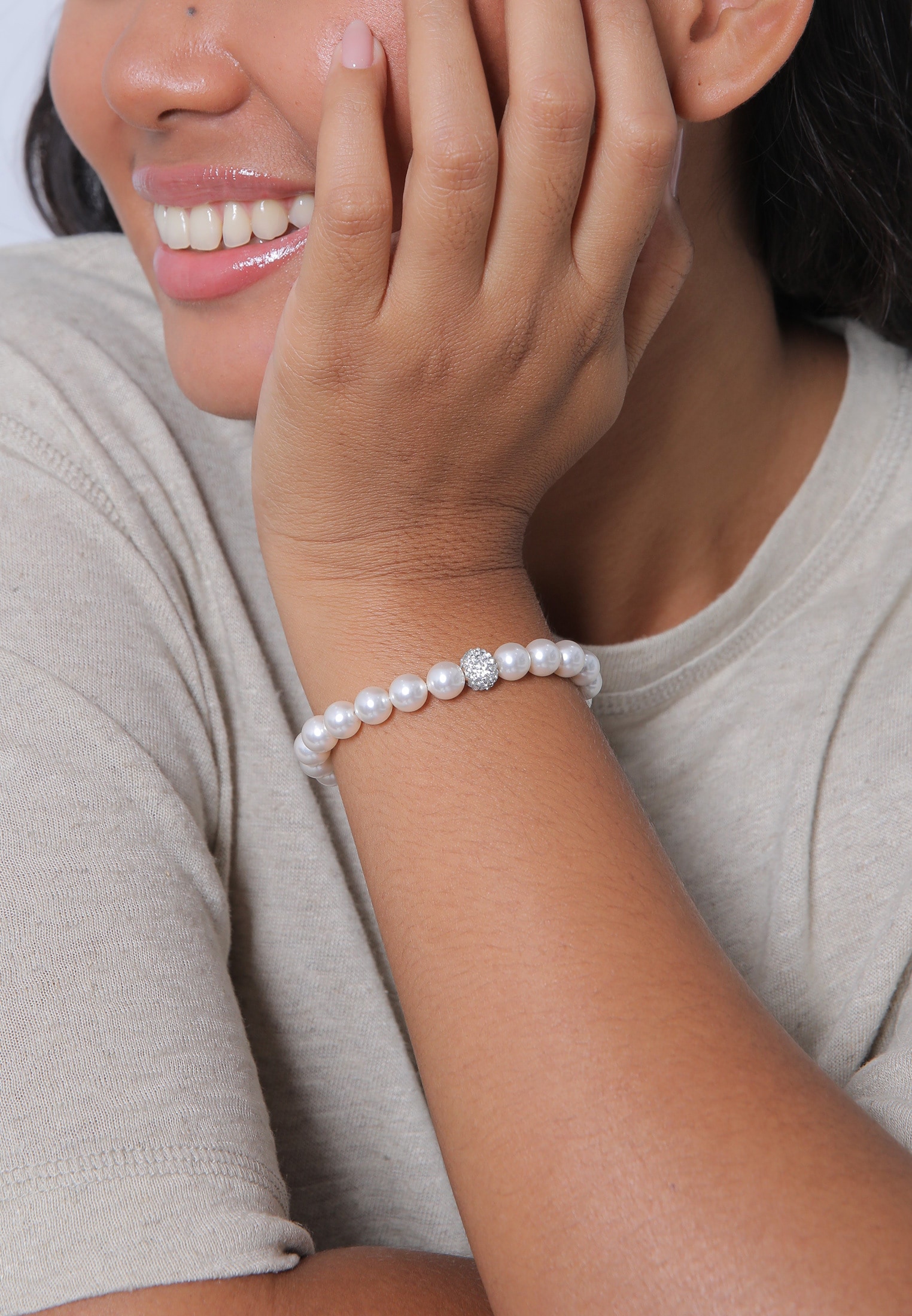 Elli Armkette »Armband Imitationsperlen 925 Silber«