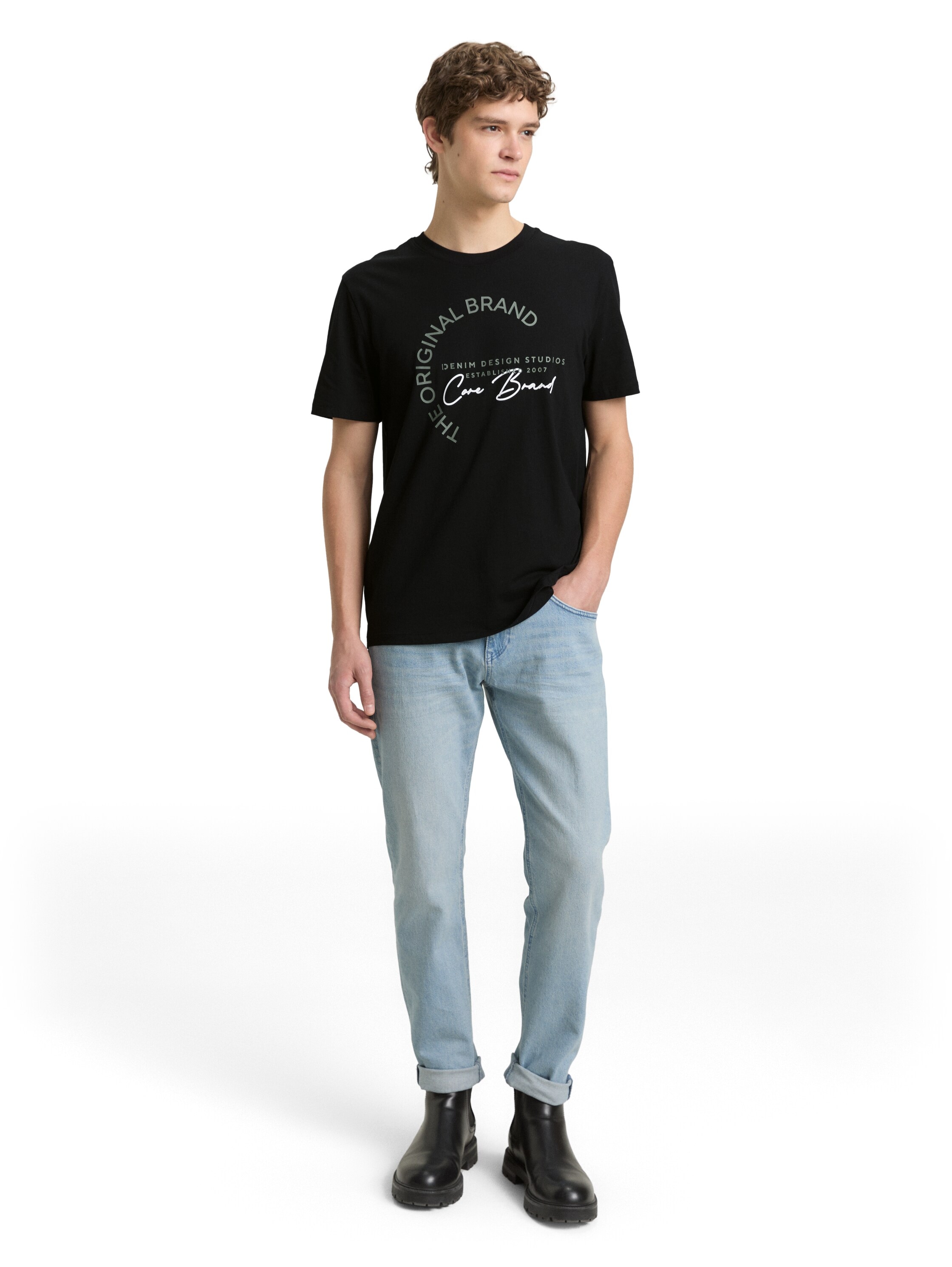 TOM TAILOR Denim Kurzarmshirt mit Logo-Print