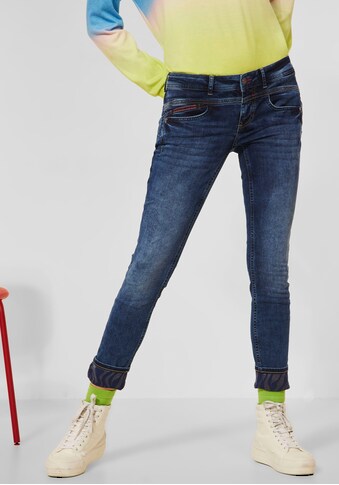 STREET ONE Slim-fit-Jeans »Style Crissi«, mit Animalprint am Beinaufschlag kaufen