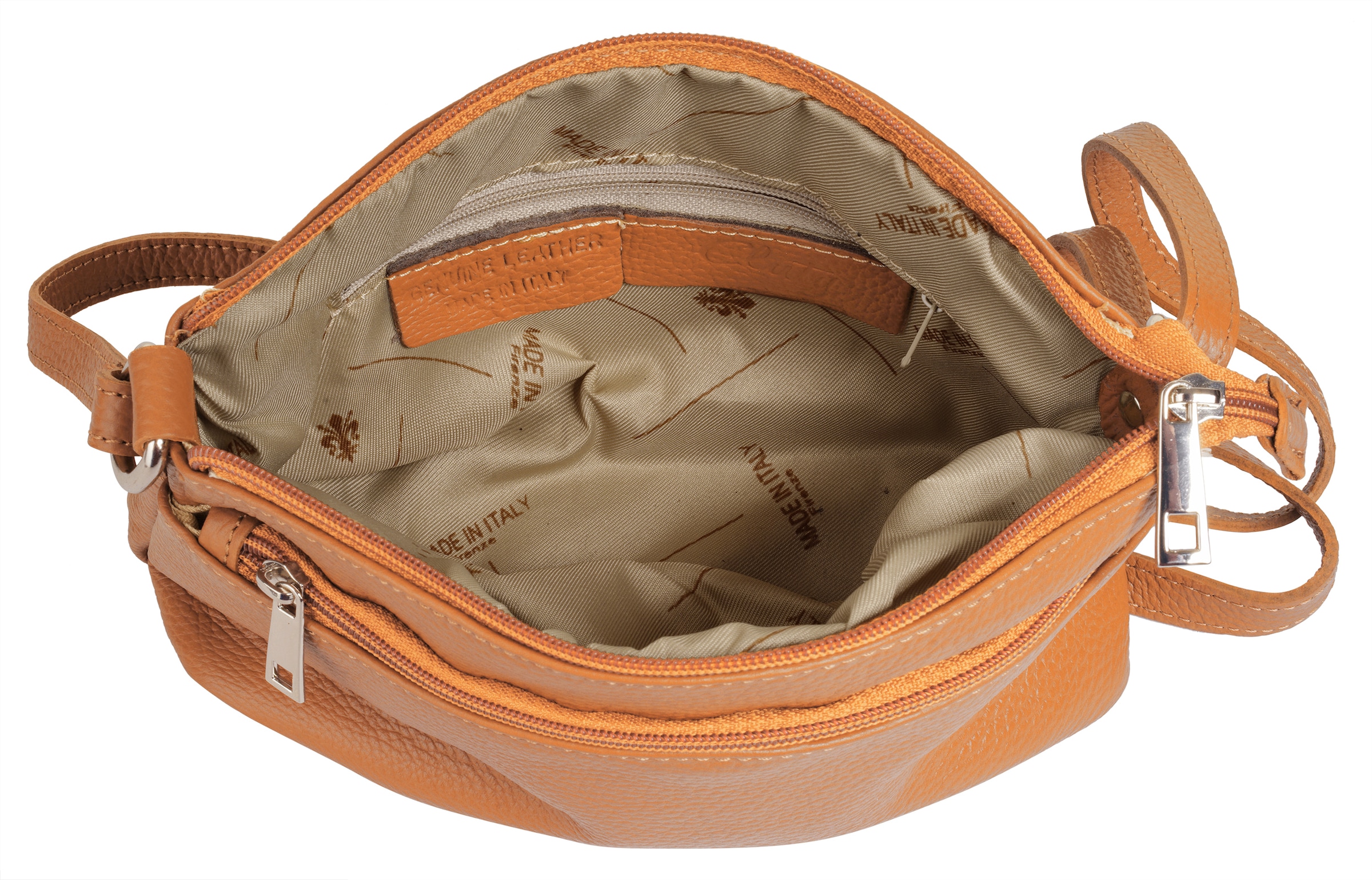 Cluty Umhängetasche, echt Leder, Made in Italy