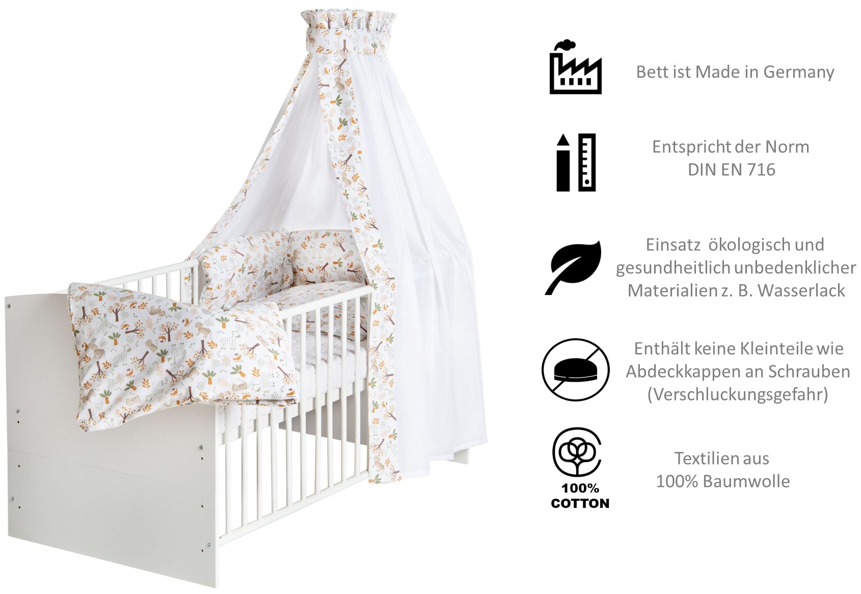 Schardt Babybett »Komplettbett Classic Line«, ink. Schaumstoffmatratze