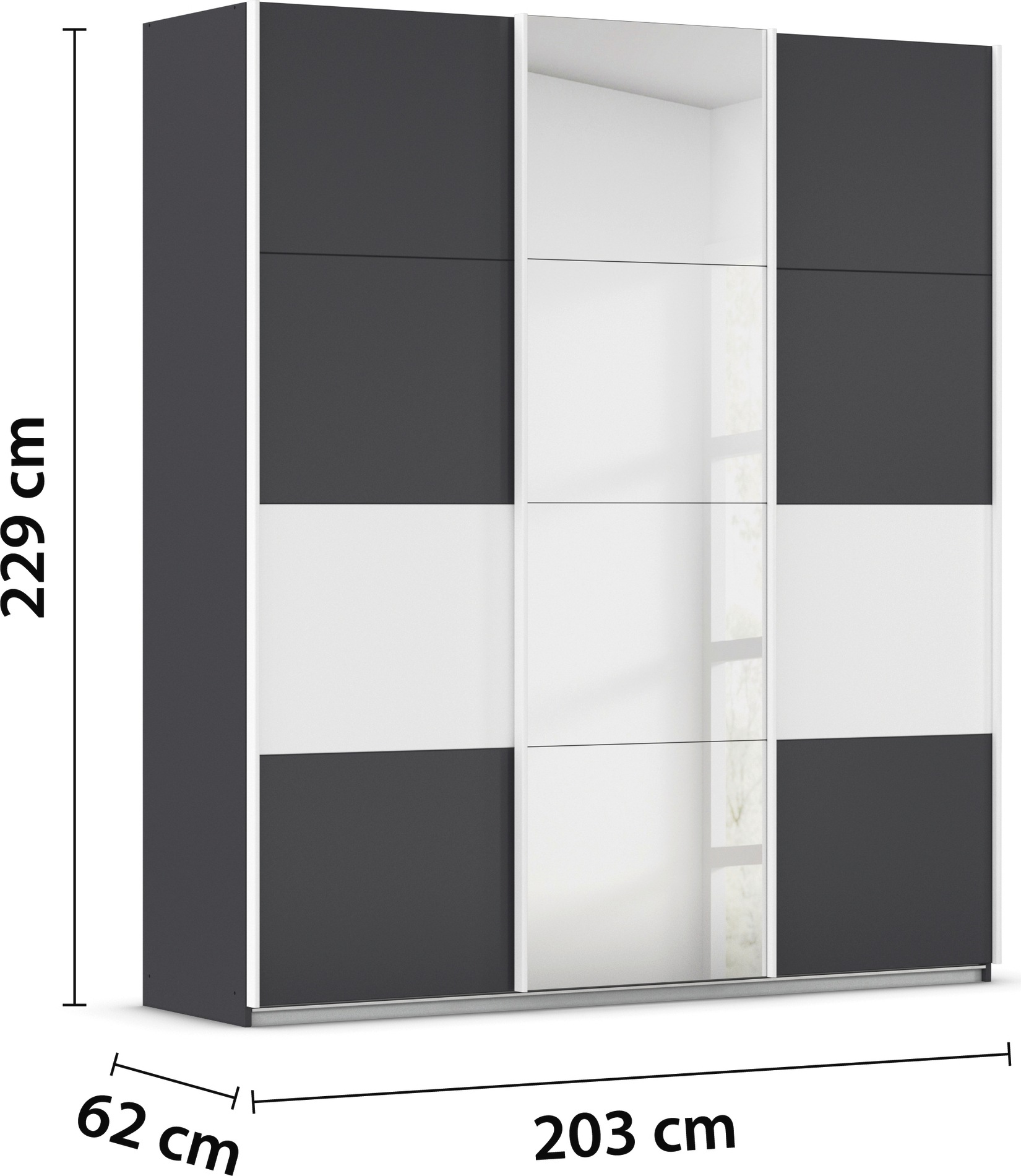 rauch Schwebetürenschrank »Schwebetürenschrank Kleiderschrank Schrank Garderobe CORTONA«, inkl. Inneneinteilung, 2 Stoffboxen und zusätzlichen Einlegeböden