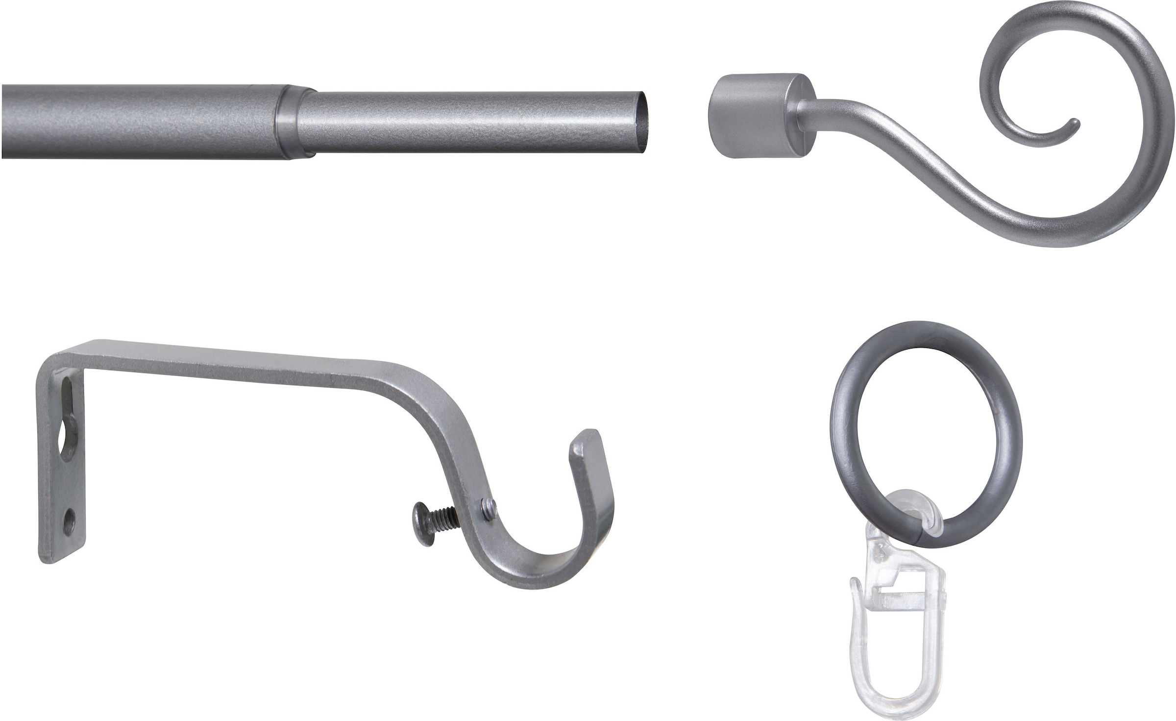 mydeco Gardinenstange »Hook«, 1 läufig-läufig, ausziehbar