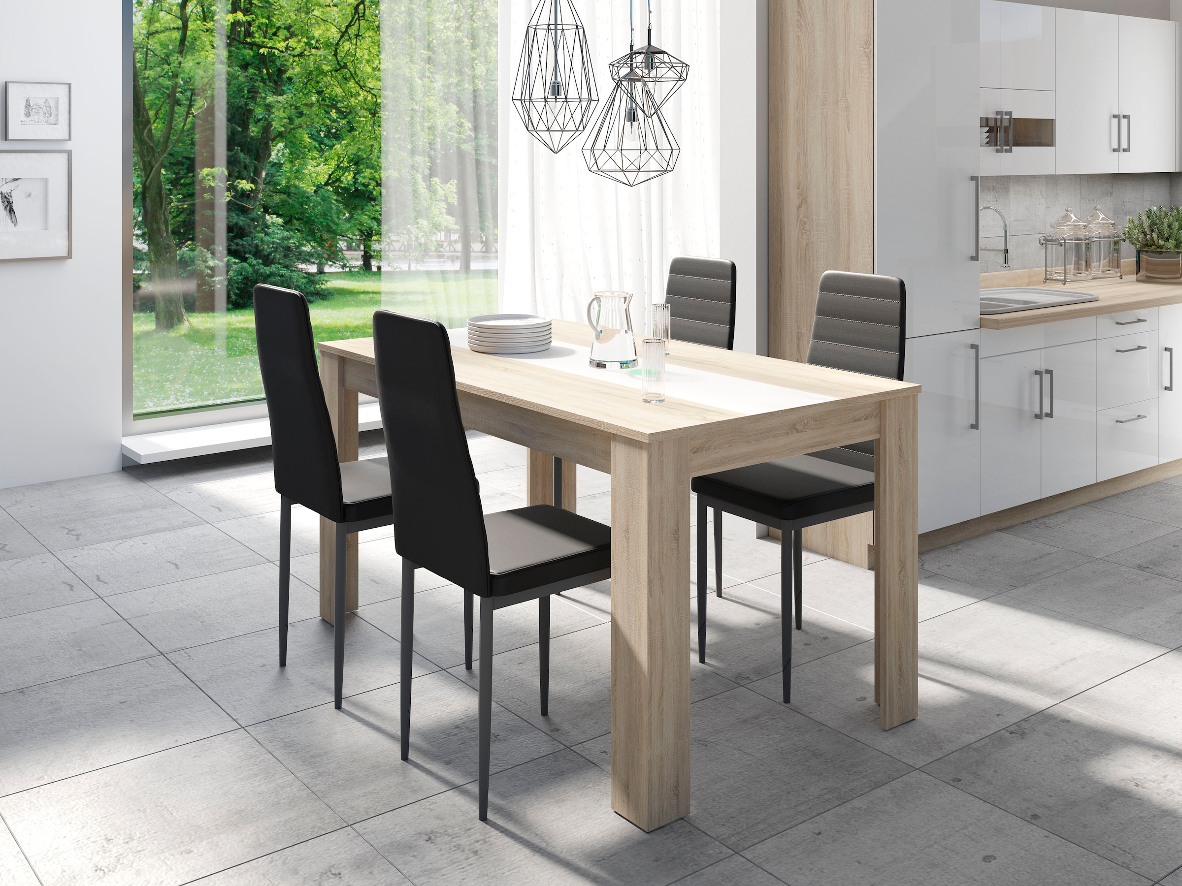 byLIVING Esstisch »Nori«, Breite 120, 140 oder 160 cm, Mittelplatte wendbar