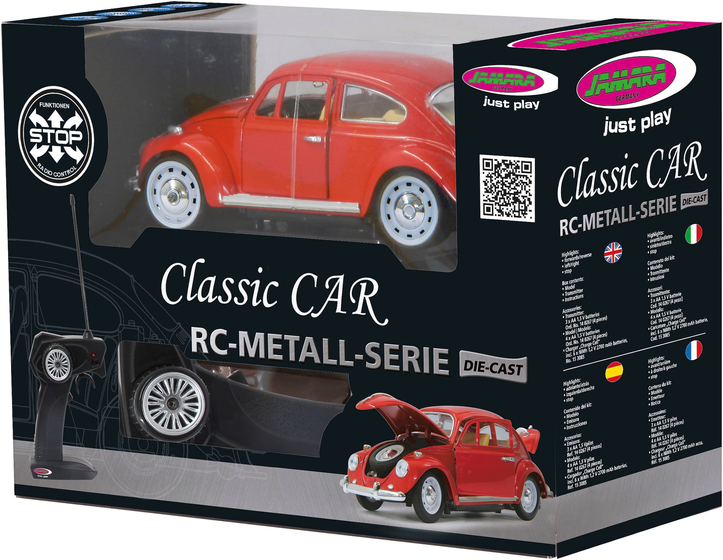 Jamara RC-Auto »Diecast, VW Käfer, 1:18, rot, 27MHz«