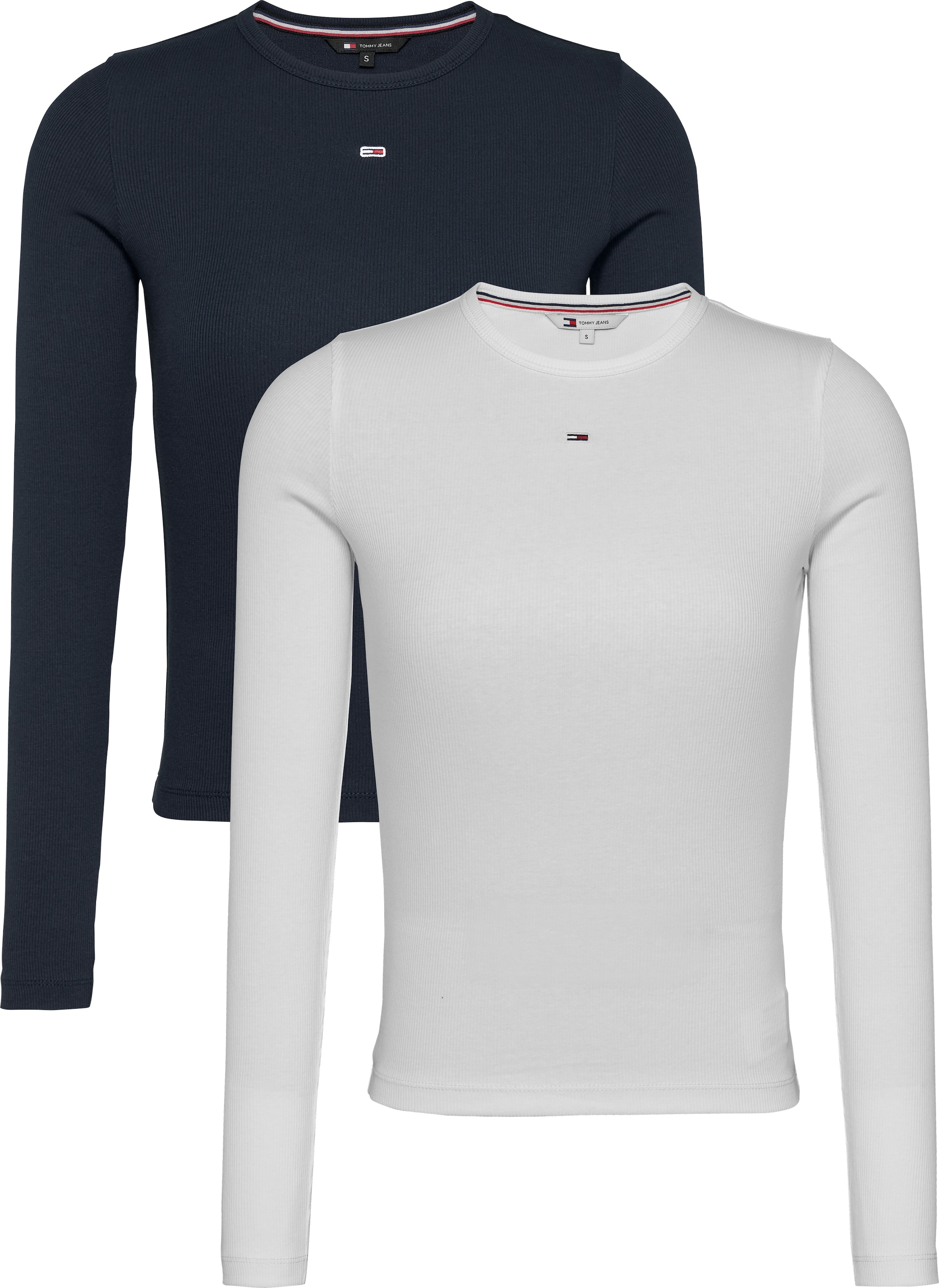 Langarmshirt »TJW 2PACK SLIM ESSENTIAL RIB LS«, in Rippoptik, mit Logostickerei