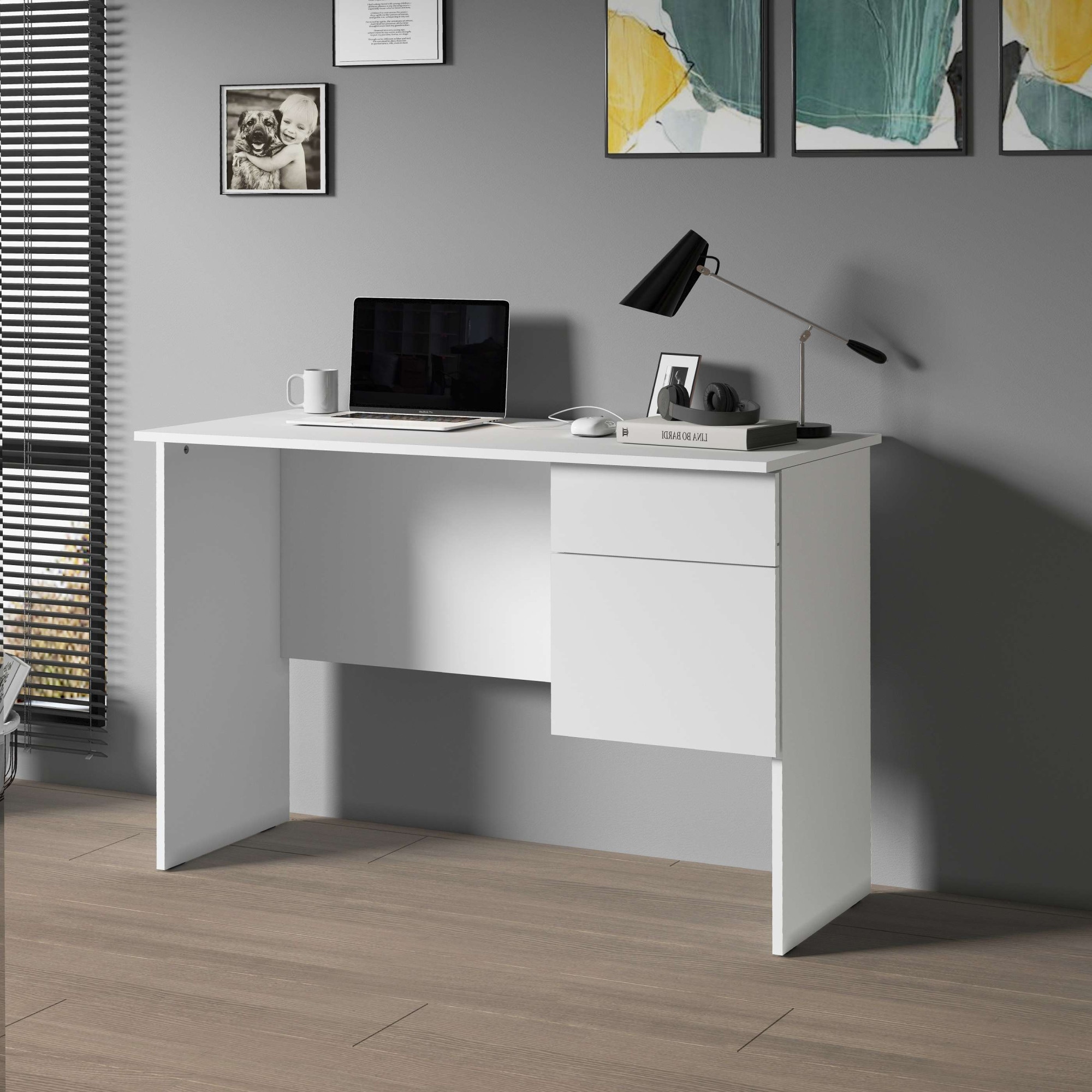 INOSIGN Schreibtisch »Essential, Schreibtisch, kleiner Computertisch, Bürotisch für Büro«, (1 St.), mit 1 Tür,1 Schublade, Arbeitsplatte Breite 110 cm