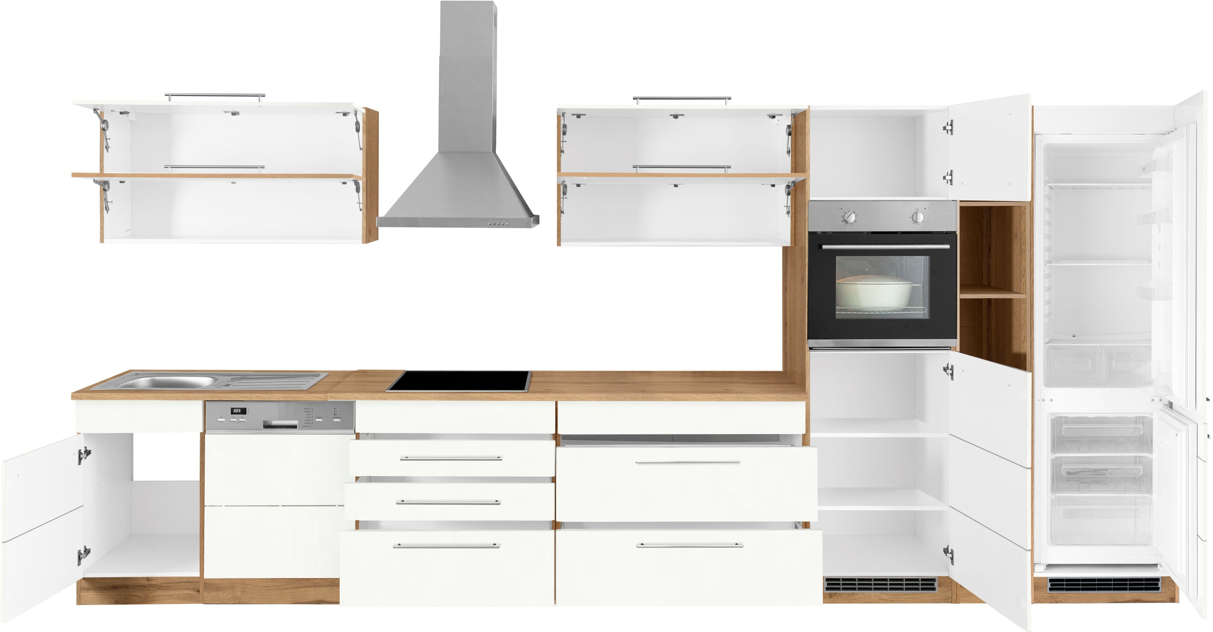 KOCHSTATION Küchenzeile »KS-Wien«, Breite 440 cm, wahlweise mit E-Geräten und Induktion
