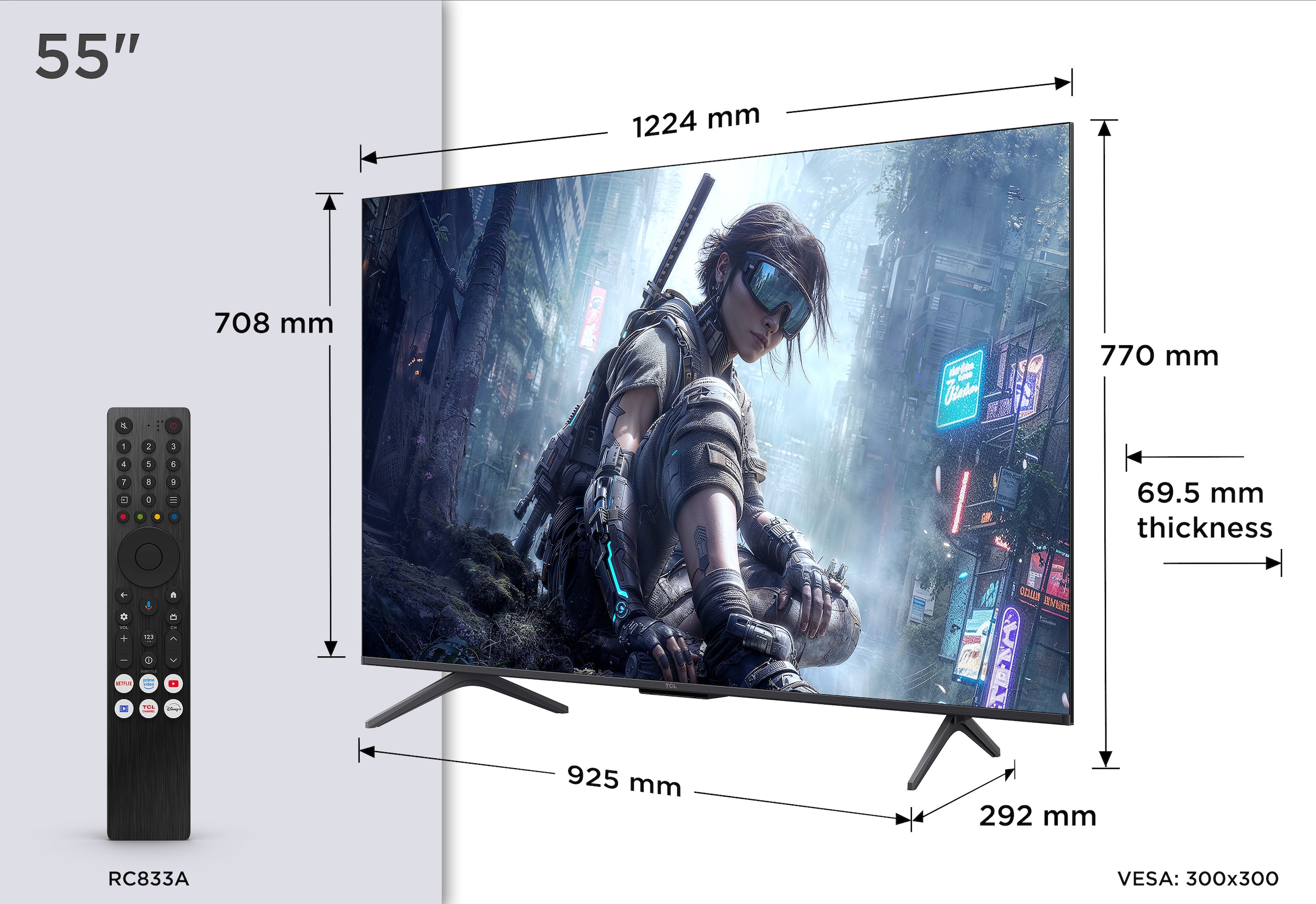 TCL LED-Fernseher »55T8D« 139 cm/55 ″ Smart-TV
