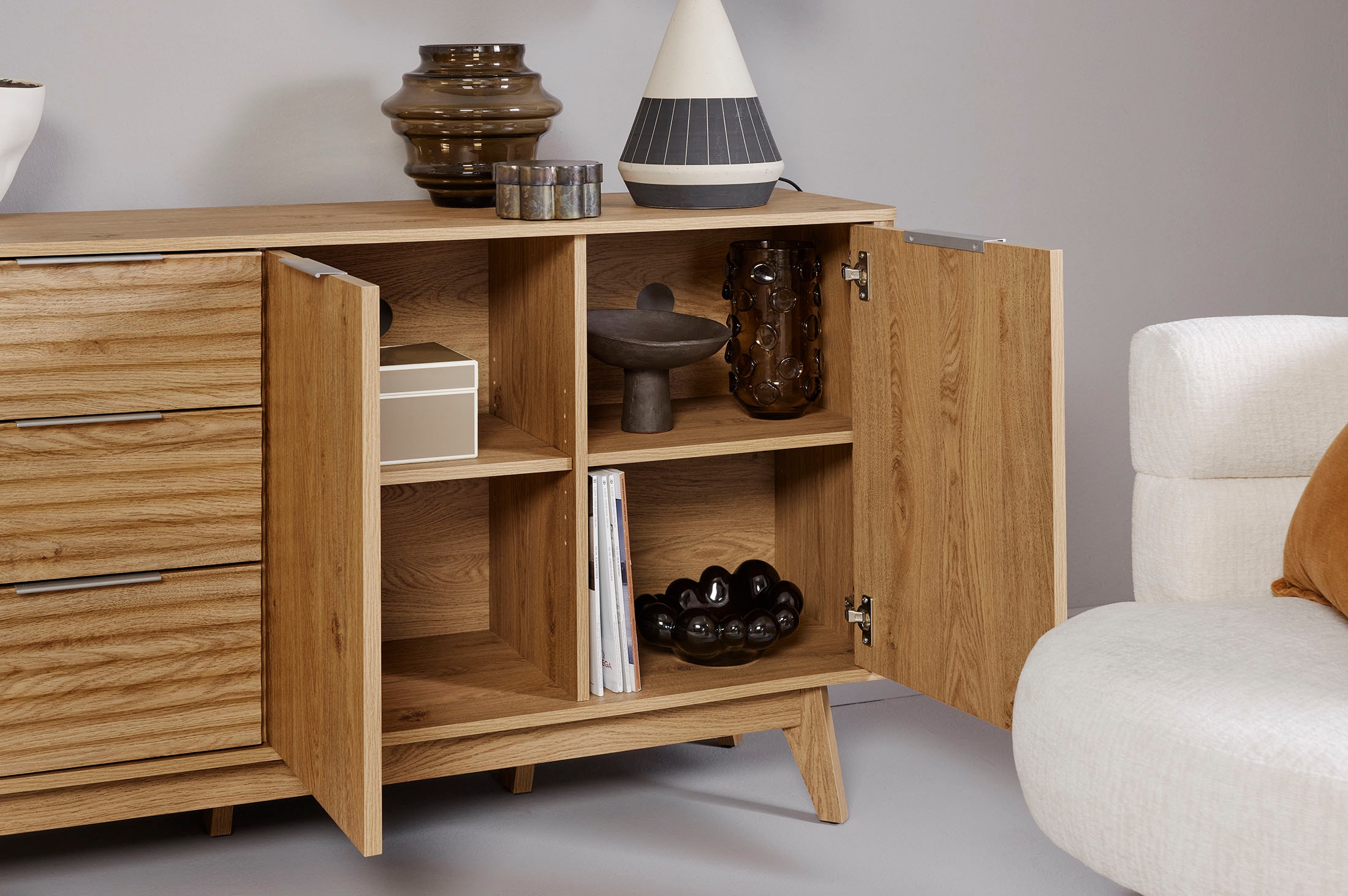 Jahnke Sideboard »WAVE SB 170« 1 Stk. tlg. Sideboard, 3 Schubladen + 3 Türen, Wellendesign, Breite 169,5 cm