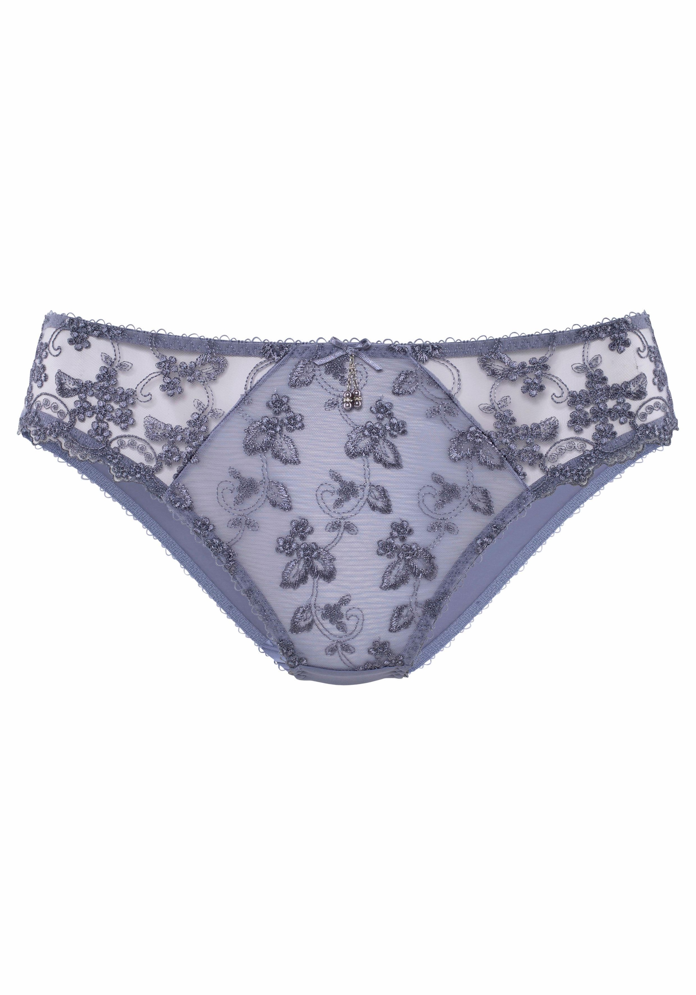 LASCANA Slip, Dessous mit schöner Blümchen-Stickereispitze