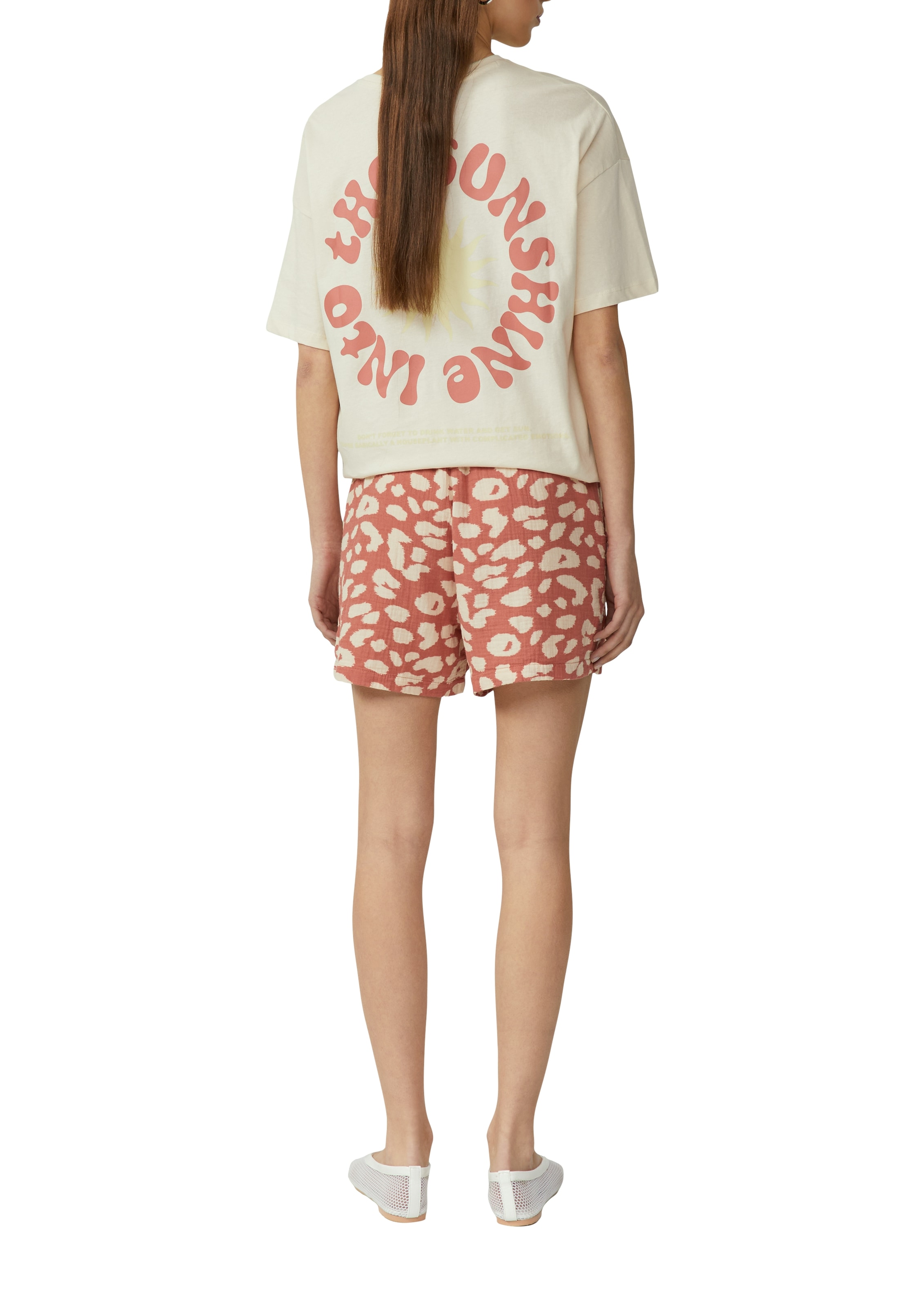 QS Shorts, Sommerhose aus Musselin mit All-Over-Muster