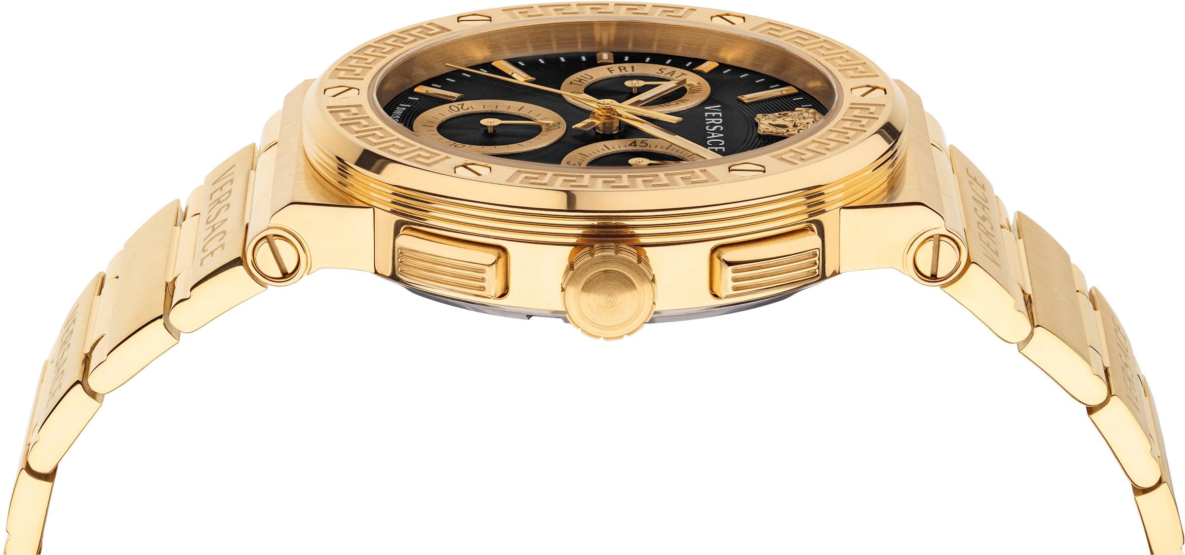 Versace Chronograph »GRECA LOGO CHRONO«, Quarzuhr, Armbanduhr, Herrenuhr, Saphirglas, Stoppfunktion, Swiss Made
