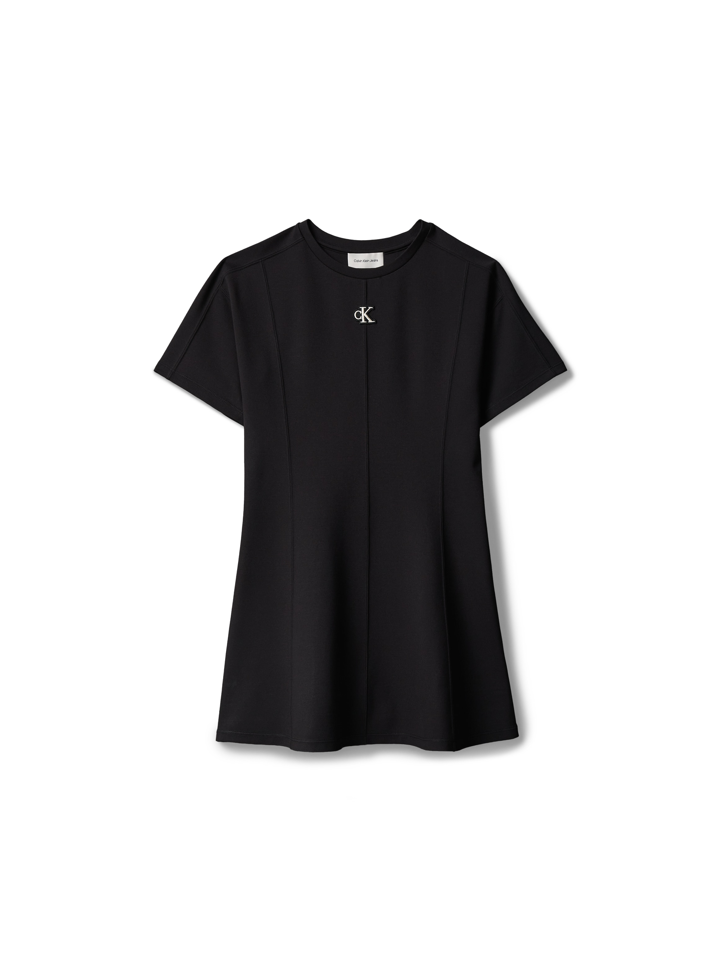 Calvin Klein Jeans Sweatkleid Ohne Taschen Rundhalsausschnitt, reine Baumwolle, Logodruck