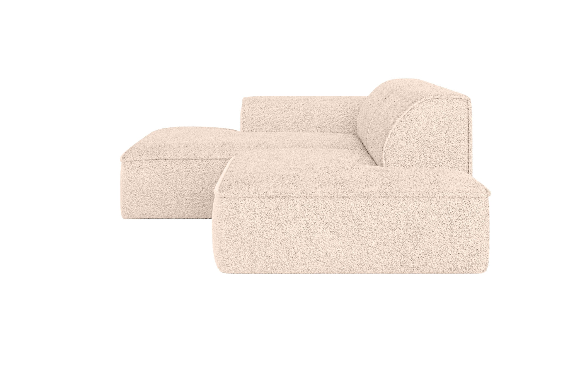 andas Ecksofa »TORSTAD mit Keder, moderne Optik, Polsterecke L-Form«, extra große Recamiere im loungigen Stil, in Bouclé und Cord