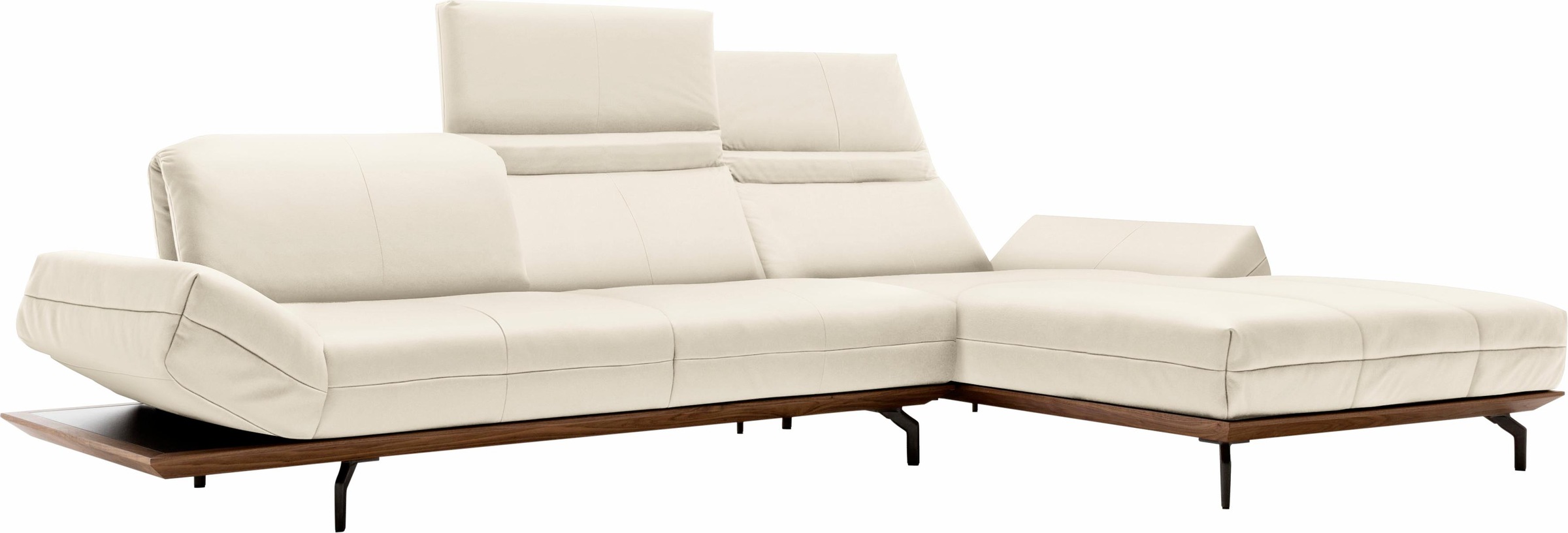 hülsta sofa Ecksofa »hs.420«, in Breite Eiche 2 auf Nußbaum, in oder Qualitäten, cm 313 bestellen Holzrahmen Raten Natur