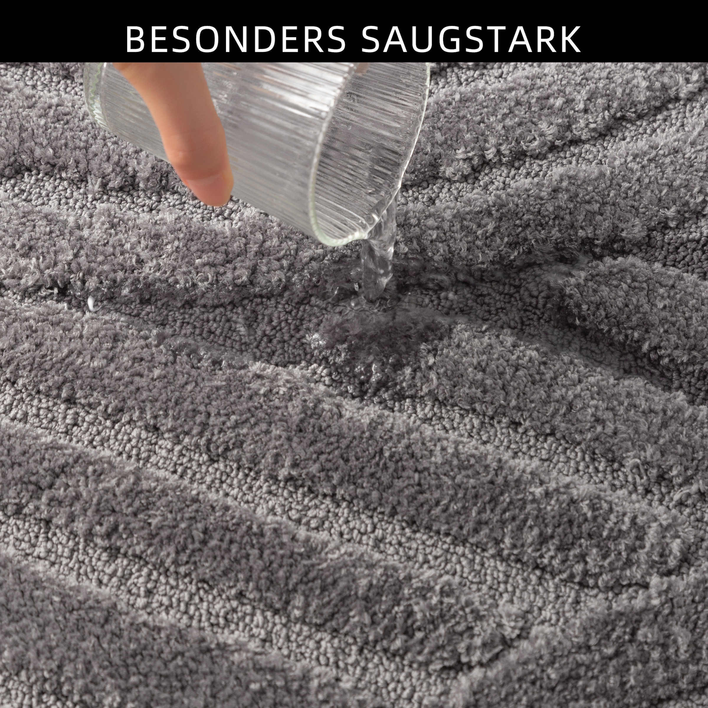 my home Badematte »Regona Scandi, Badvorleger, Badezimmer Teppich, Duschvorleger«, rutschhemmend beschichtet, strapazierfähig, Badteppich, Uni Farben, Hoch-Tief-Effekt, modernes Muster, Zen