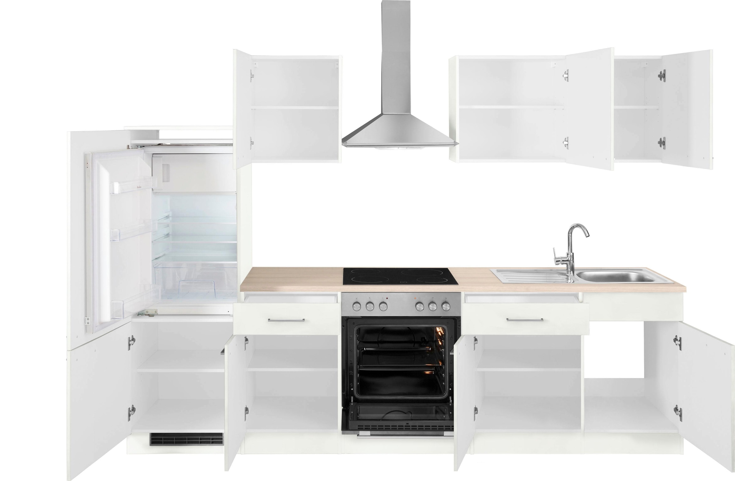 wiho Küchen Küchenzeile »Zell«, mit E-Geräten, Breite 280 cm auf Rechnung  bestellen
