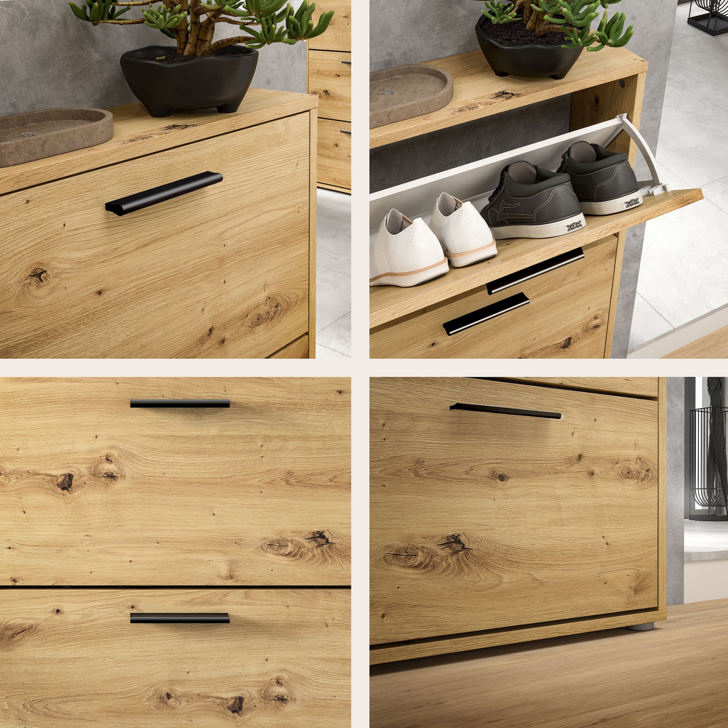 HBZ Schuhkipper »Sam Schuhkipper, Schuhschrank BxHxT 116x103x17 cm« 1 Stk. tlg. mit 6 Klappen