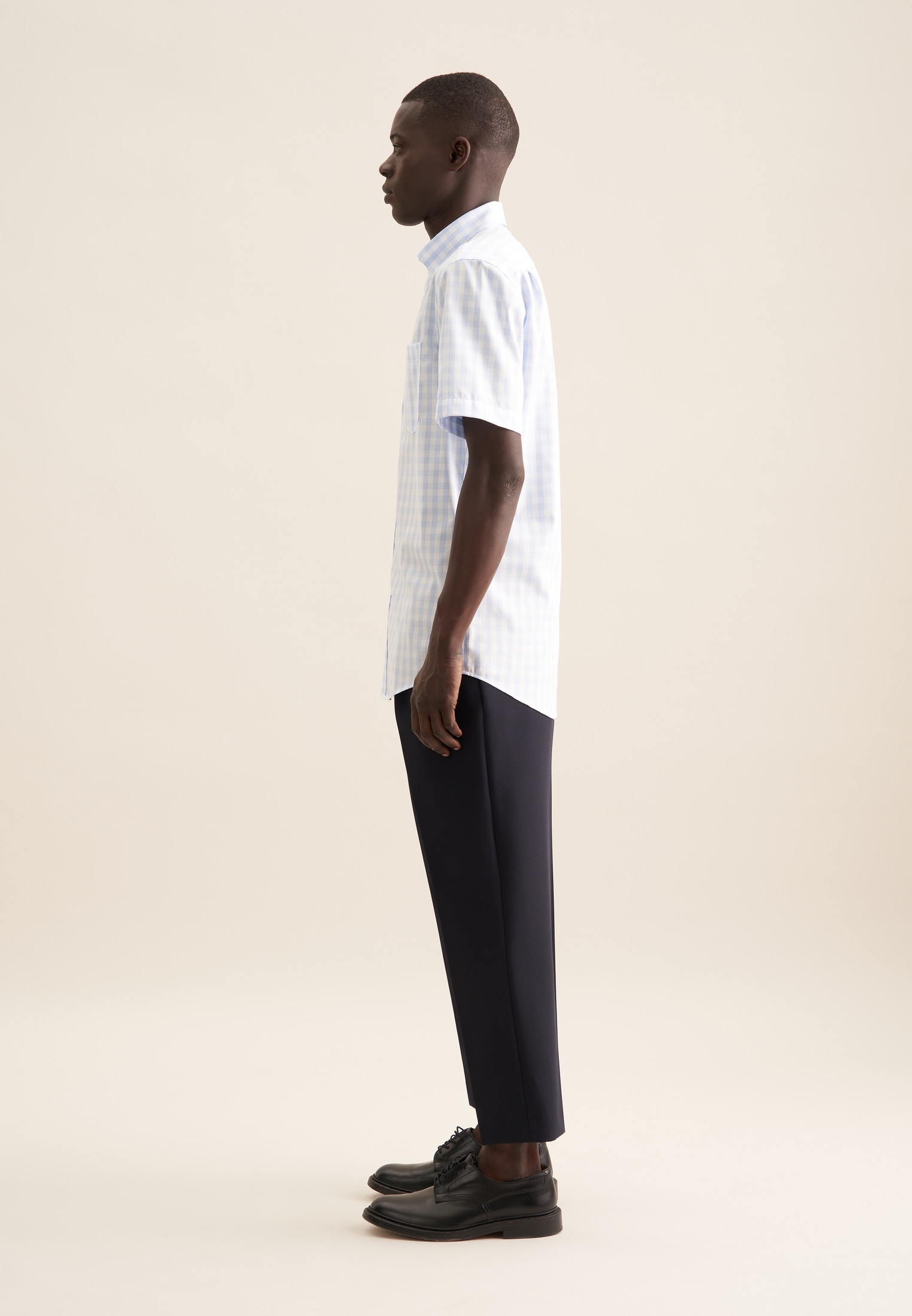 seidensticker Businesshemd »Comfort«, Comfort Kurzarm Button-Down-Kragen Karo