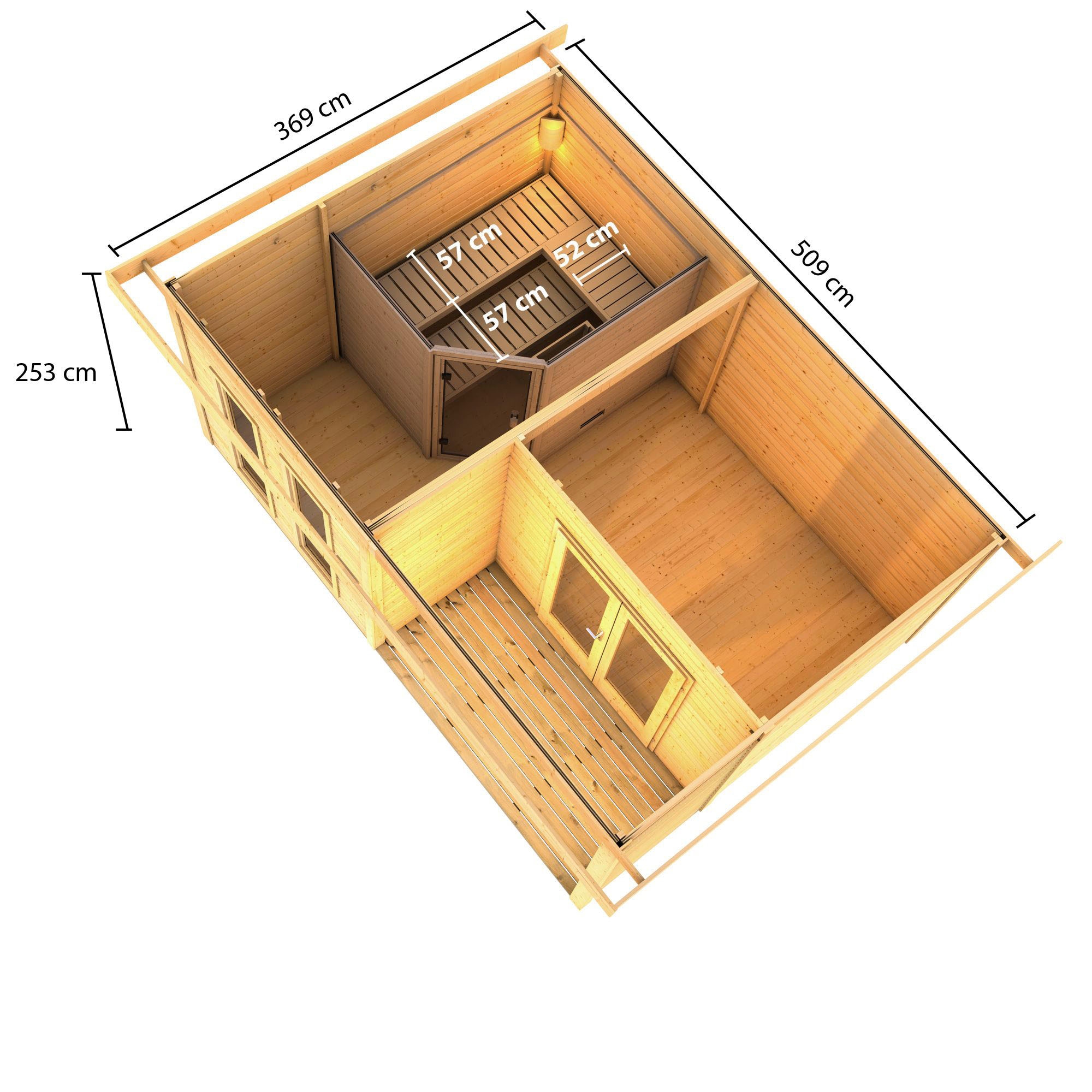 KONIFERA Saunahaus »Maiko 5 SET B« Ofen 9 KW externe Strg easy