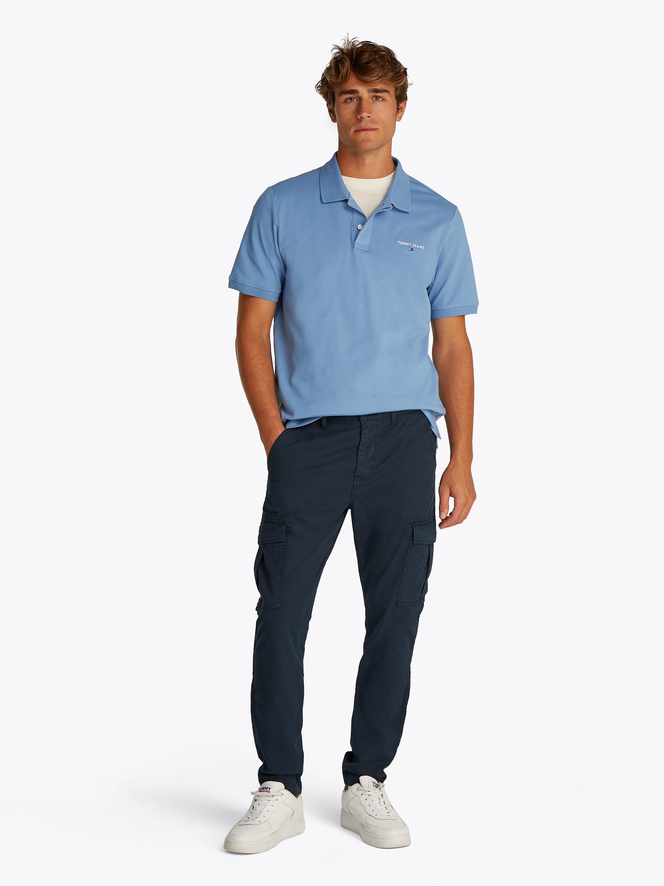 Tommy Jeans Poloshirt »TJM REG LINEAR POLO EXT«, Mit Rundhalsausschnitt