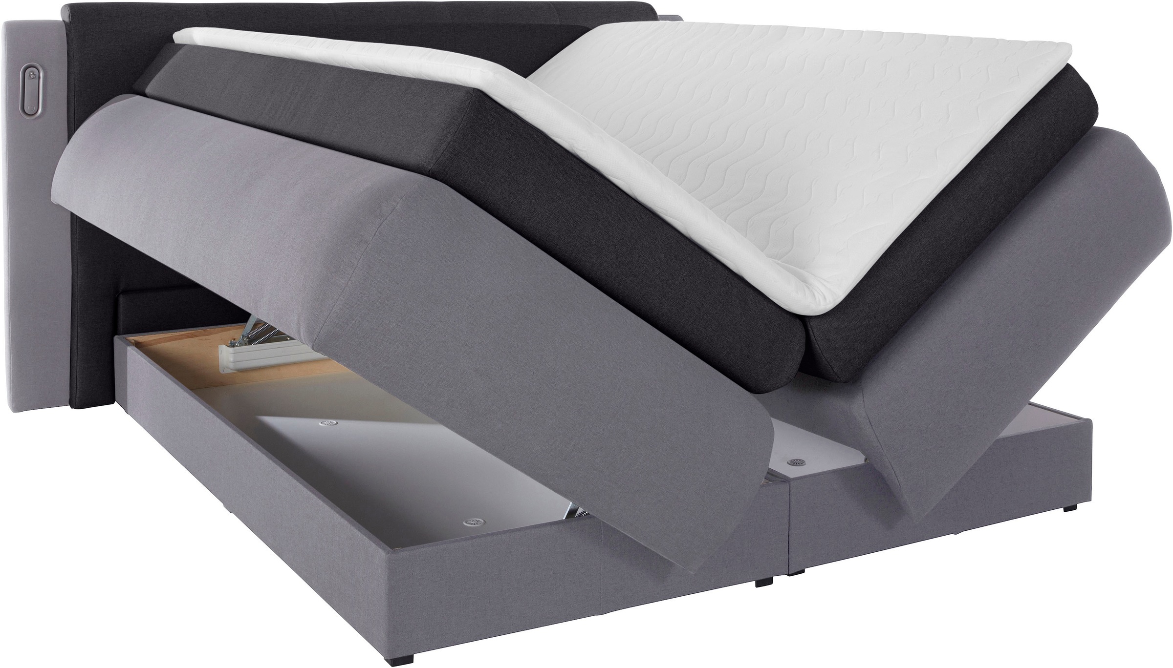 COLLECTION AB Boxspringbett »Borna«, inklusive Bettkasten, LED-Beleuchtung und Topper